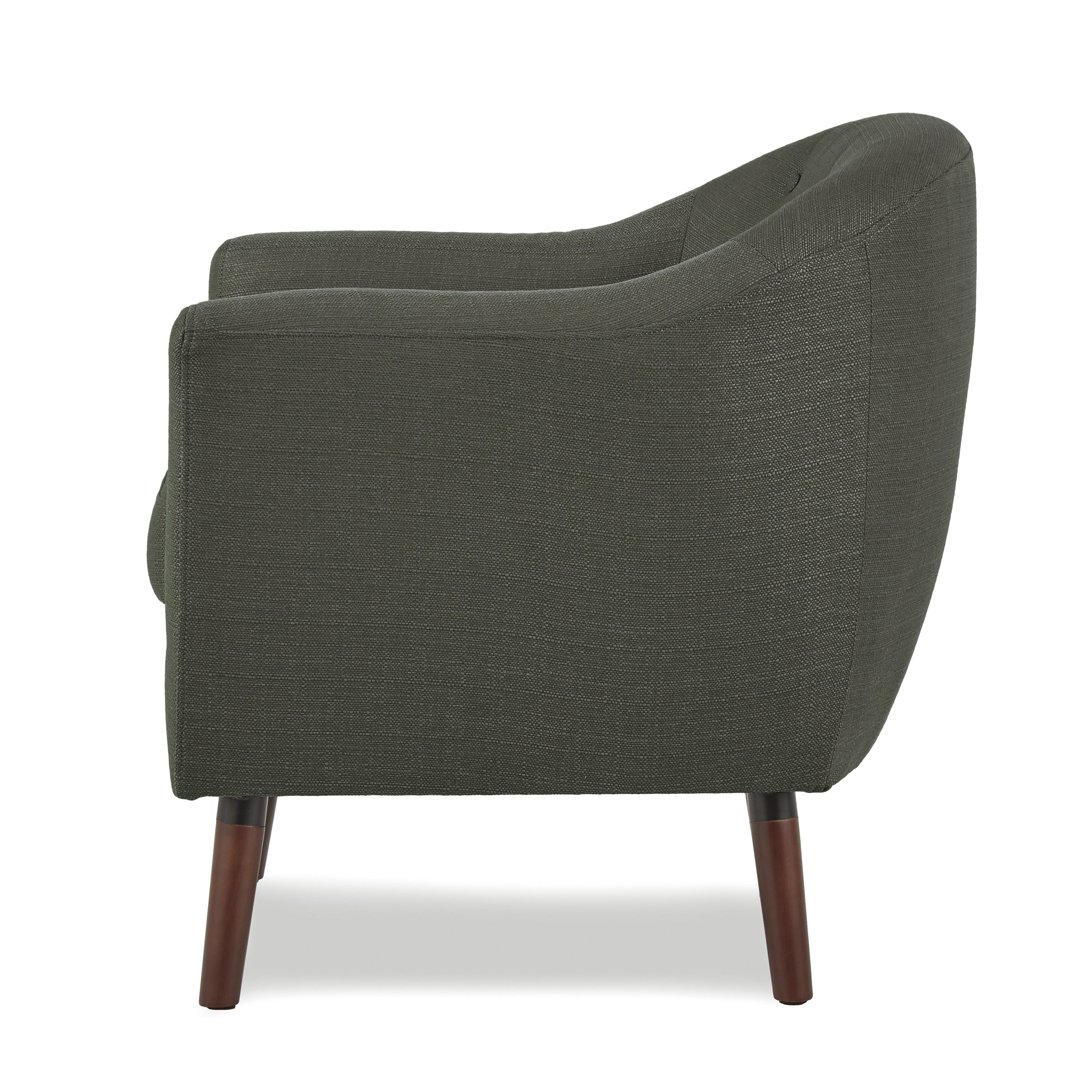 Upholstered Sloped Arm Tufted Club Accent Chair
