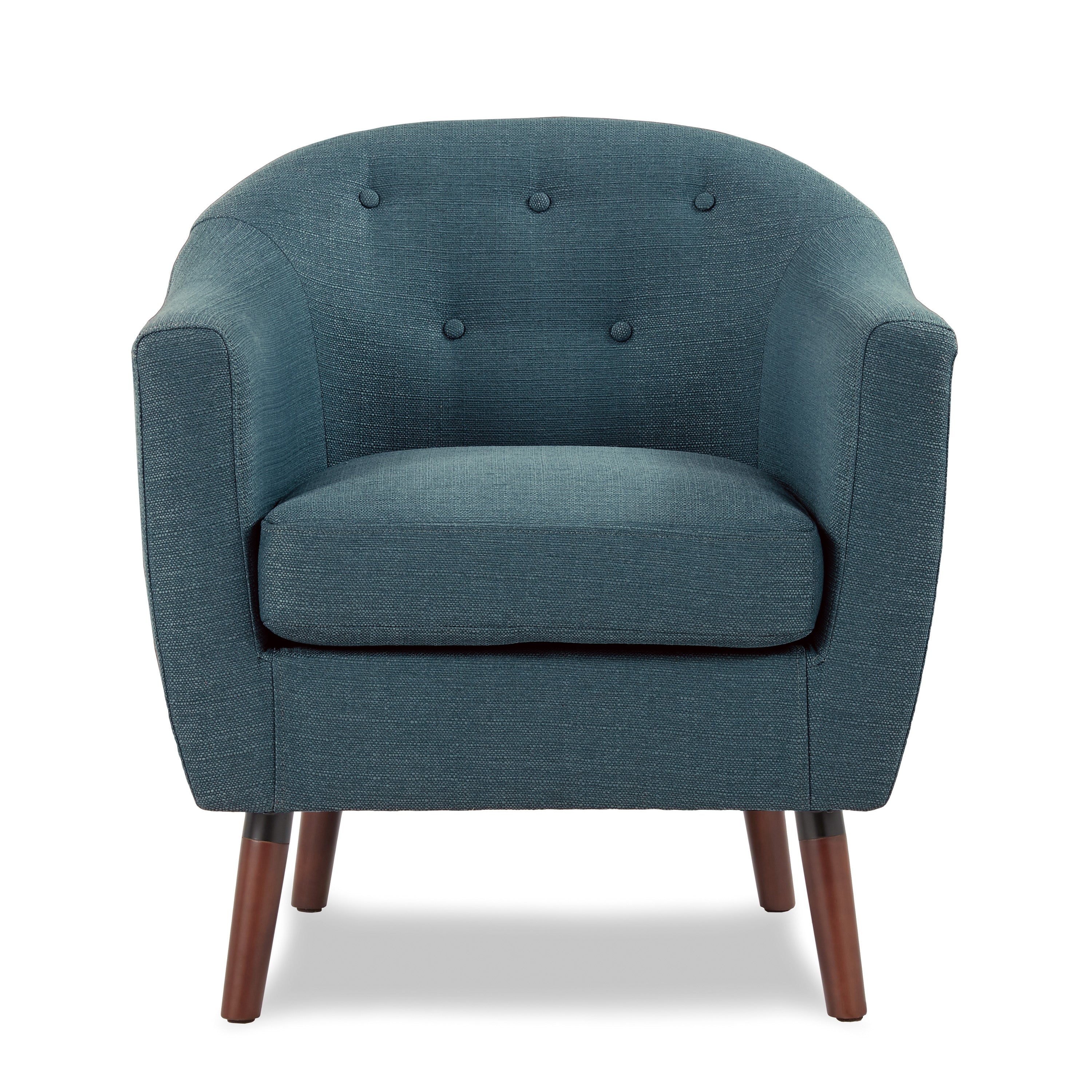 Upholstered Sloped Arm Tufted Club Accent Chair