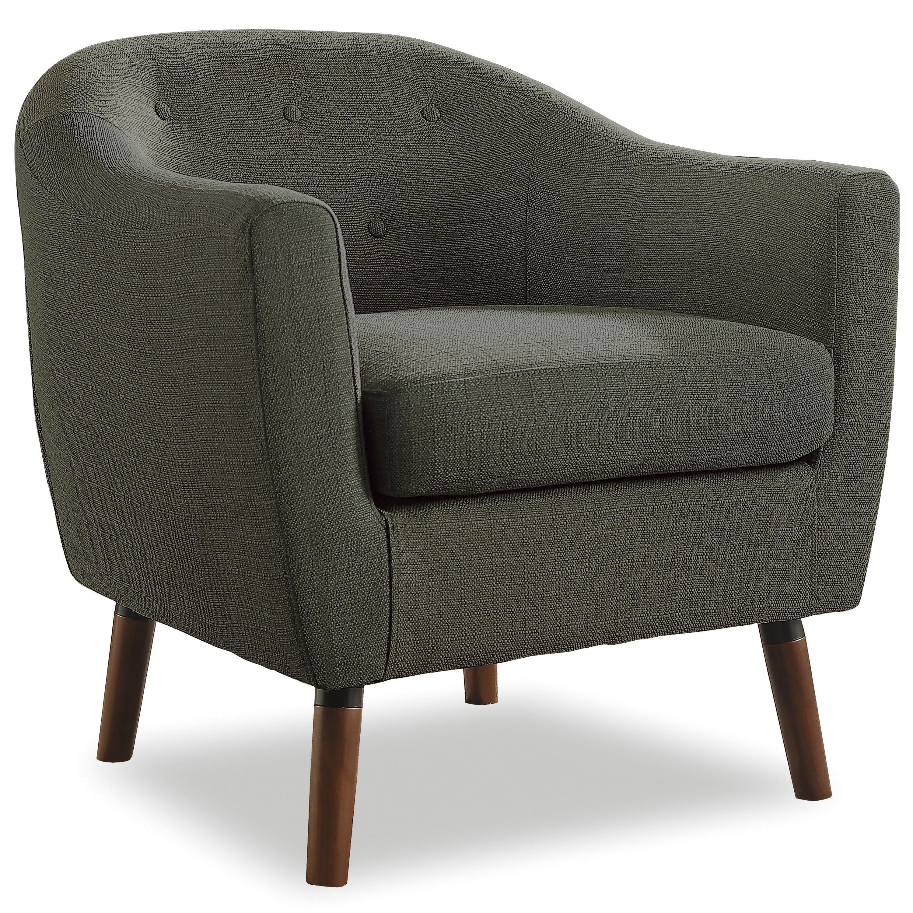 Upholstered Sloped Arm Tufted Club Accent Chair