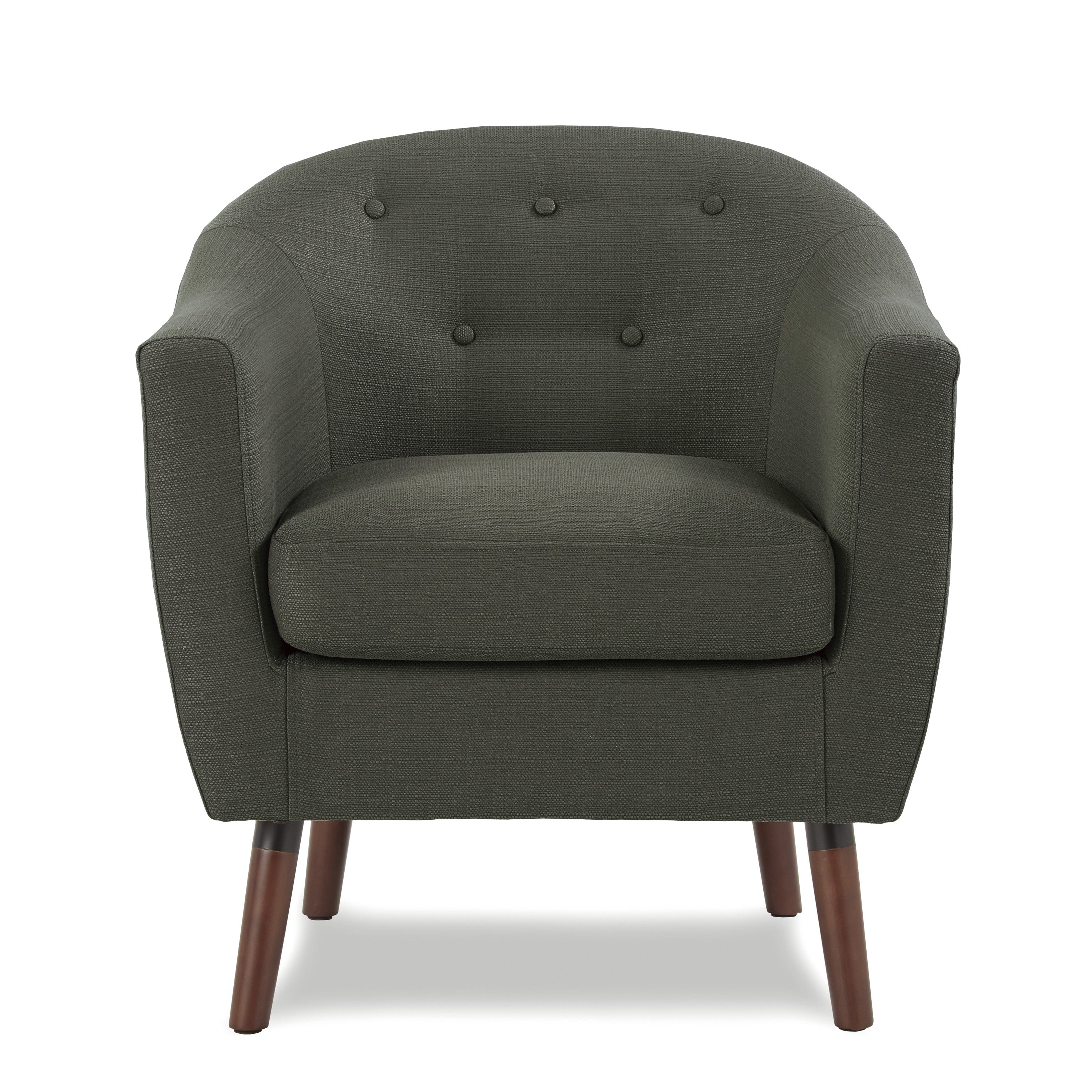 Upholstered Sloped Arm Tufted Club Accent Chair