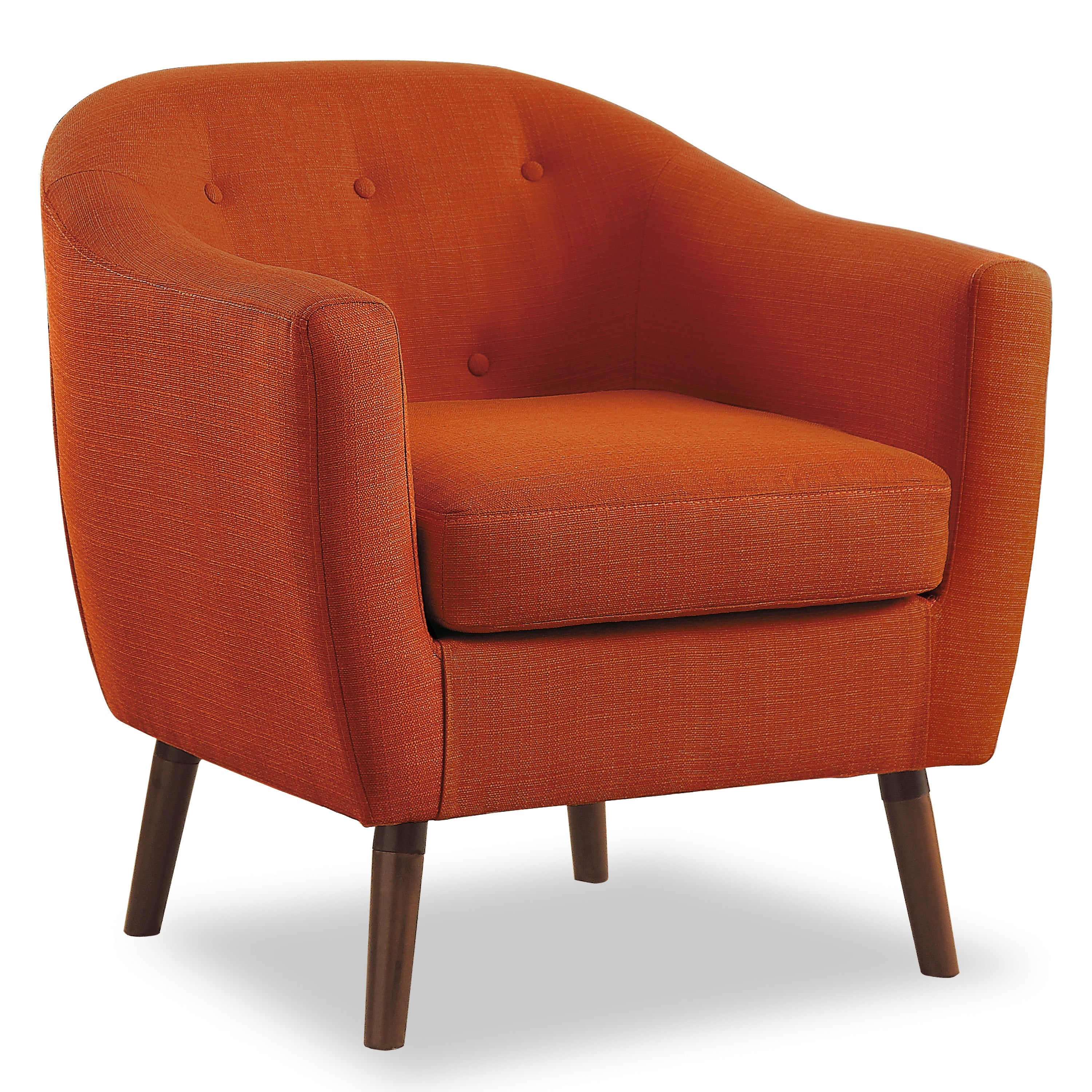Upholstered Sloped Arm Tufted Club Accent Chair