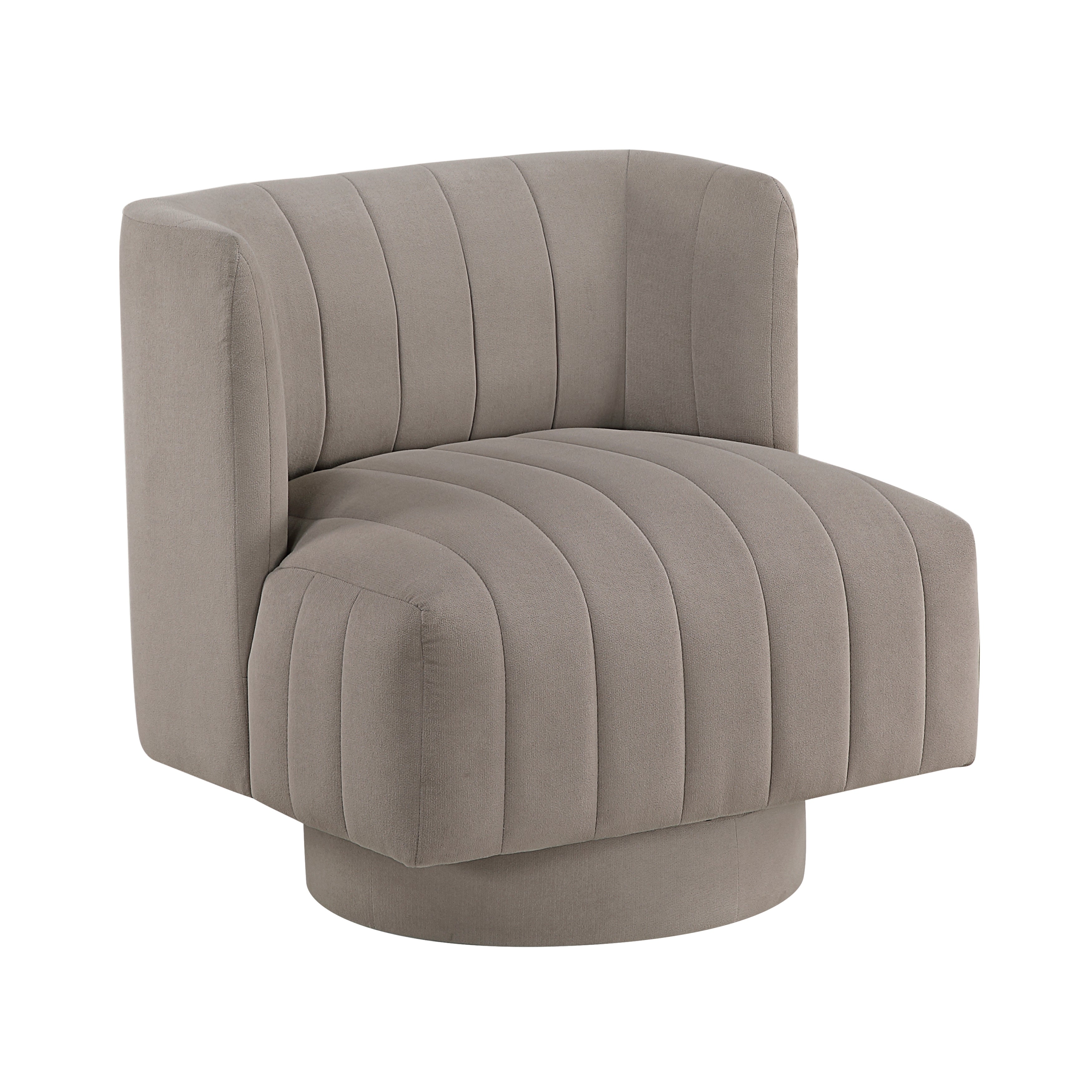 Modern Swivel Chair Upholstered Comfort Aqua Blue Fabric Stylish Living Room Furniture 1pc Accent Chair Contemporary Design Barrel Back