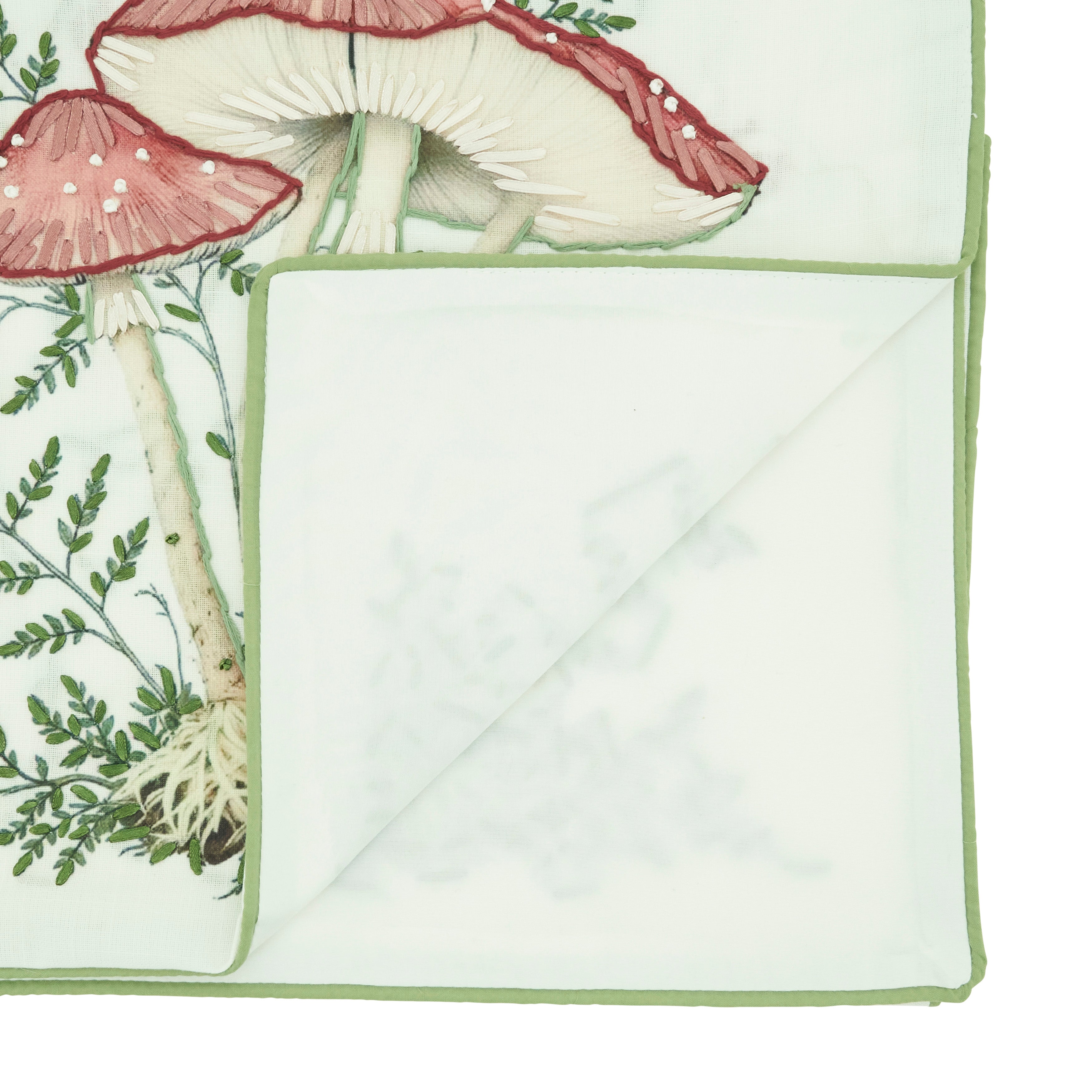 Mushroom Embroidered Table Runner