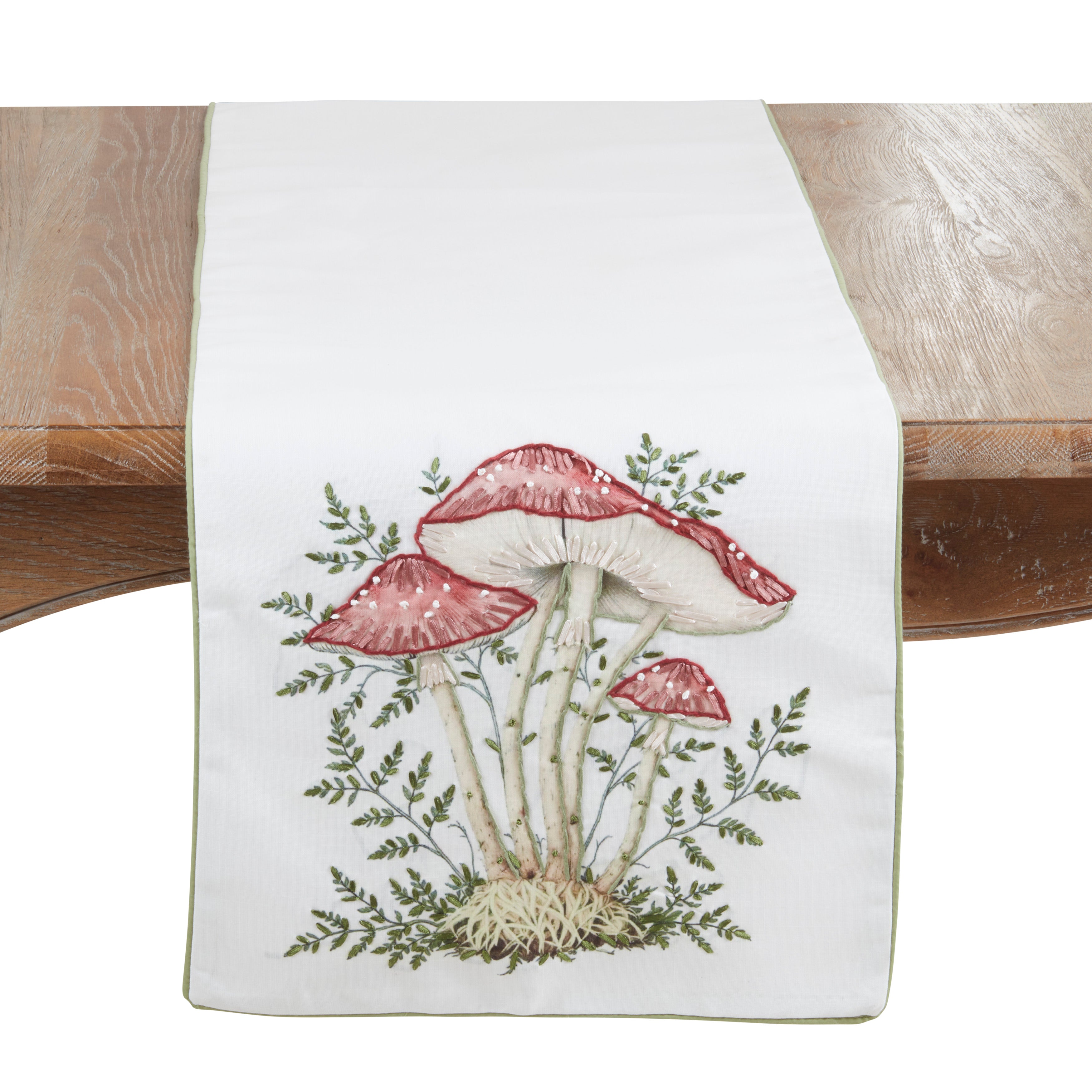Mushroom Embroidered Table Runner
