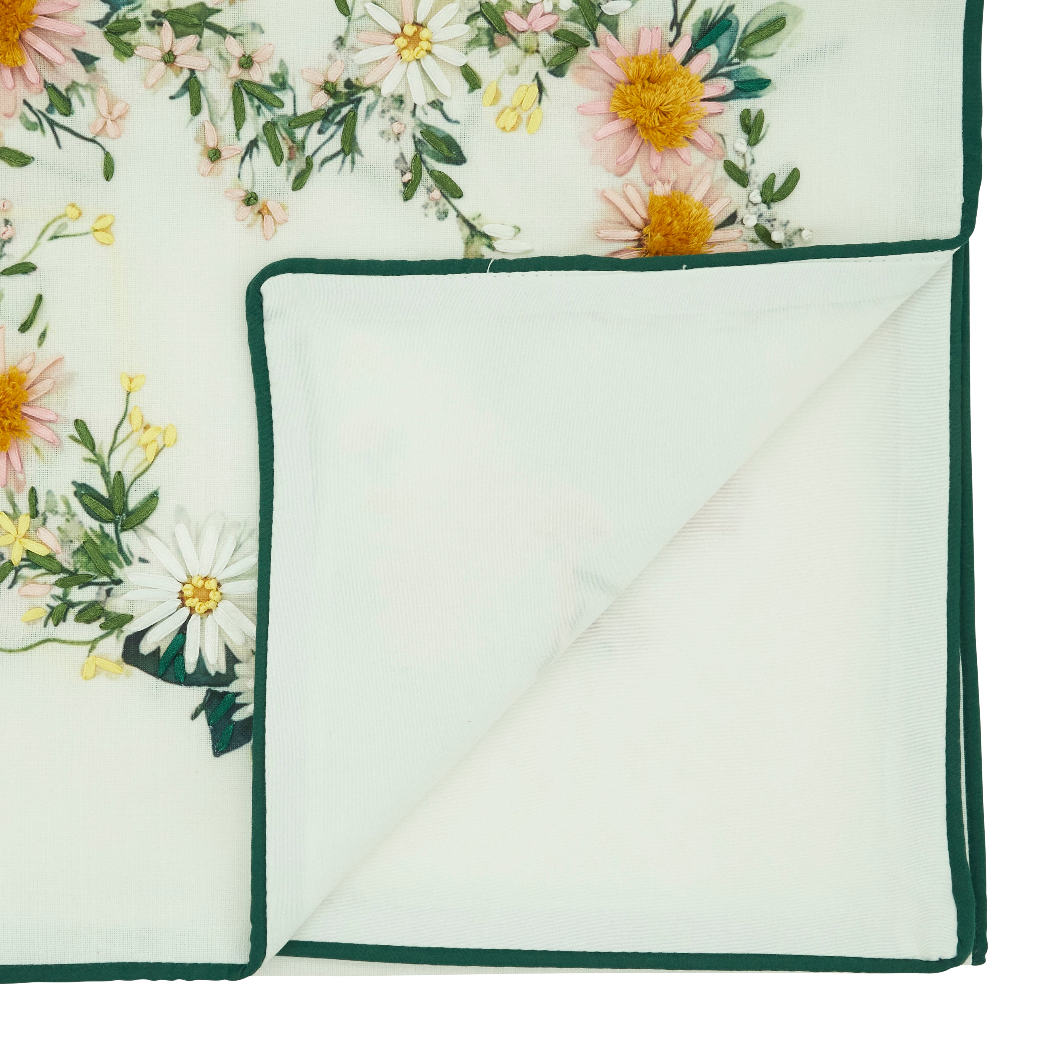 Floral Heart Embroidered Table Runner
