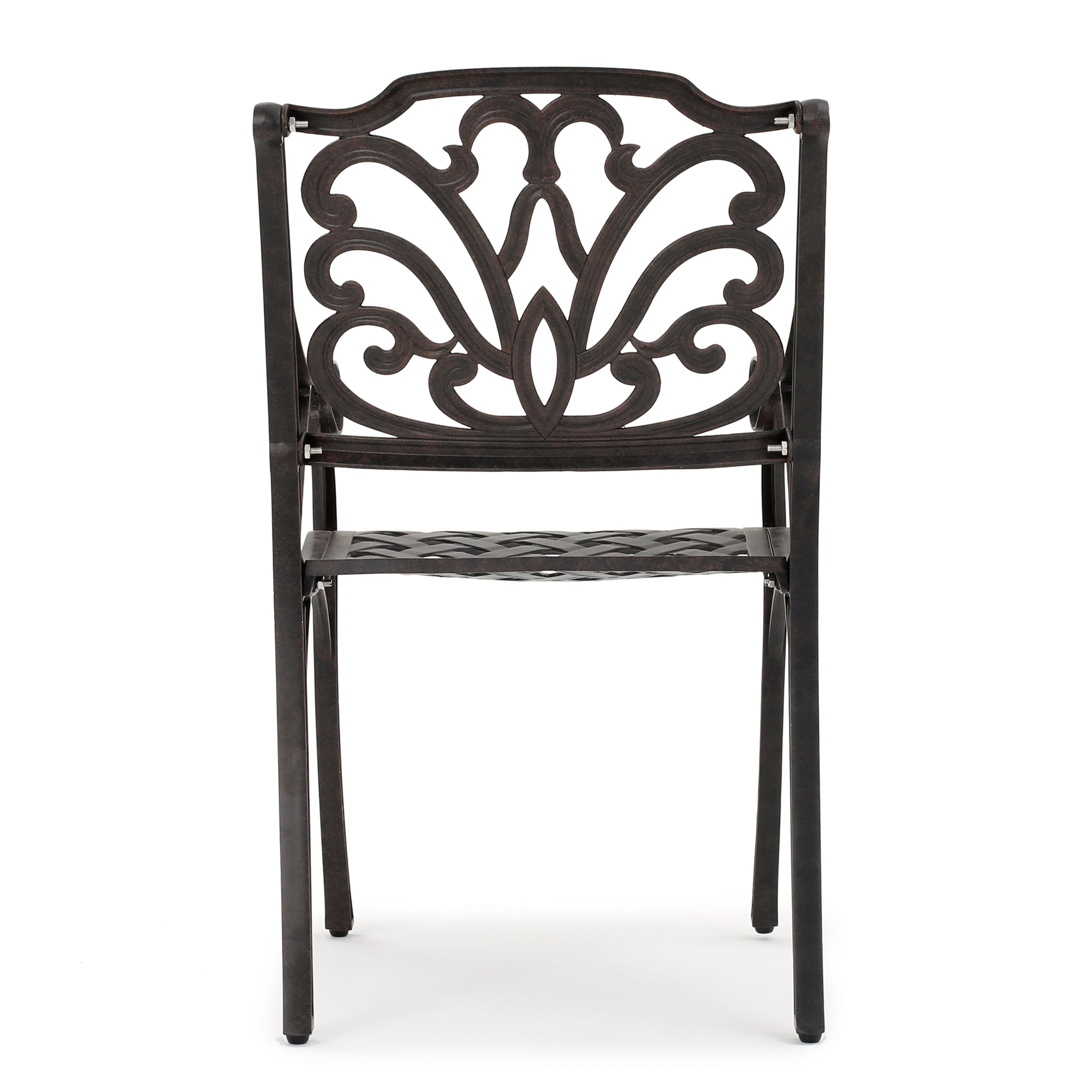 Montego Cast Aluminum Outdoor Dining Chairs in Bronze, Set of 2