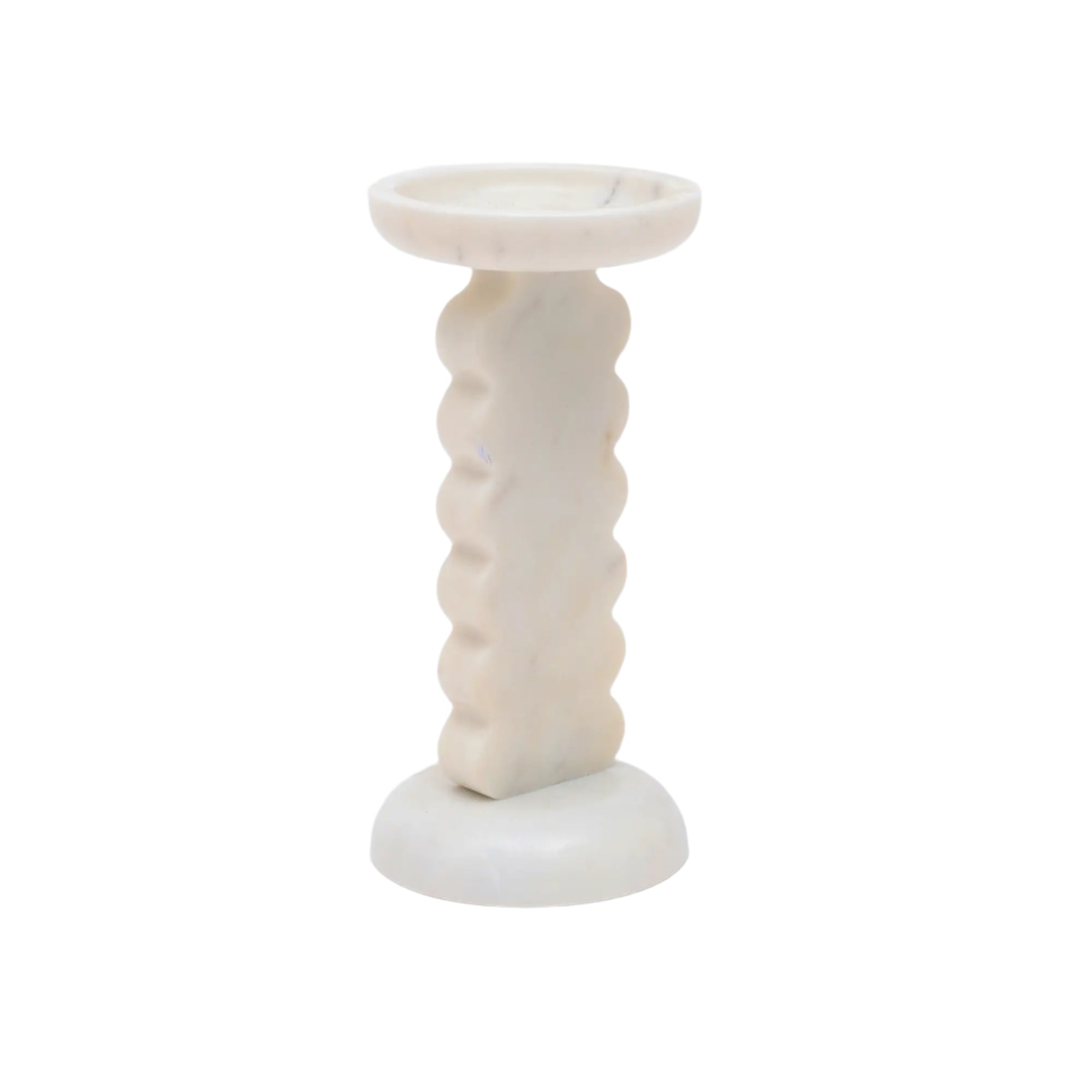 Scalloped Marble Candle Holder