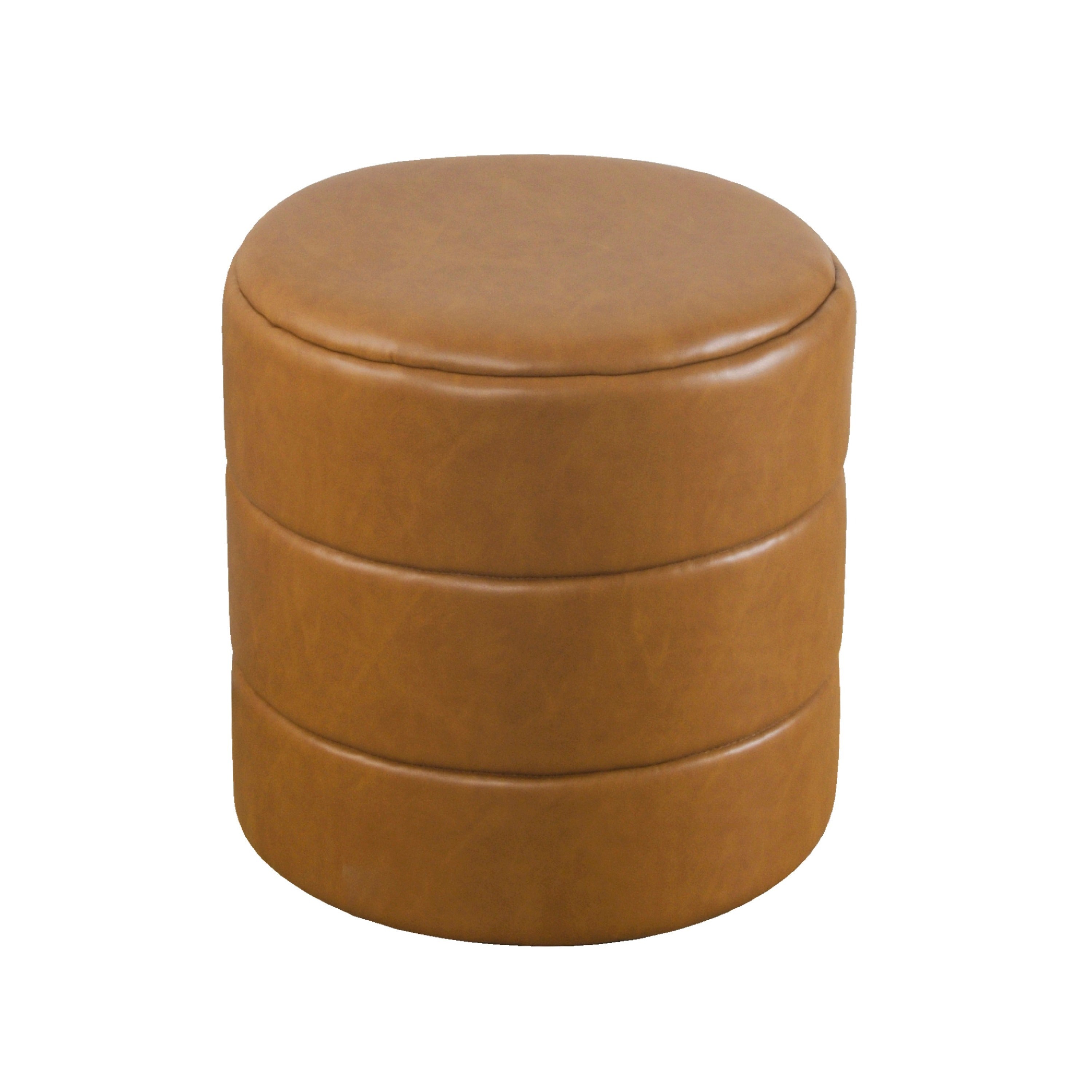 Sem Round Channel Stitch Accent Ottoman