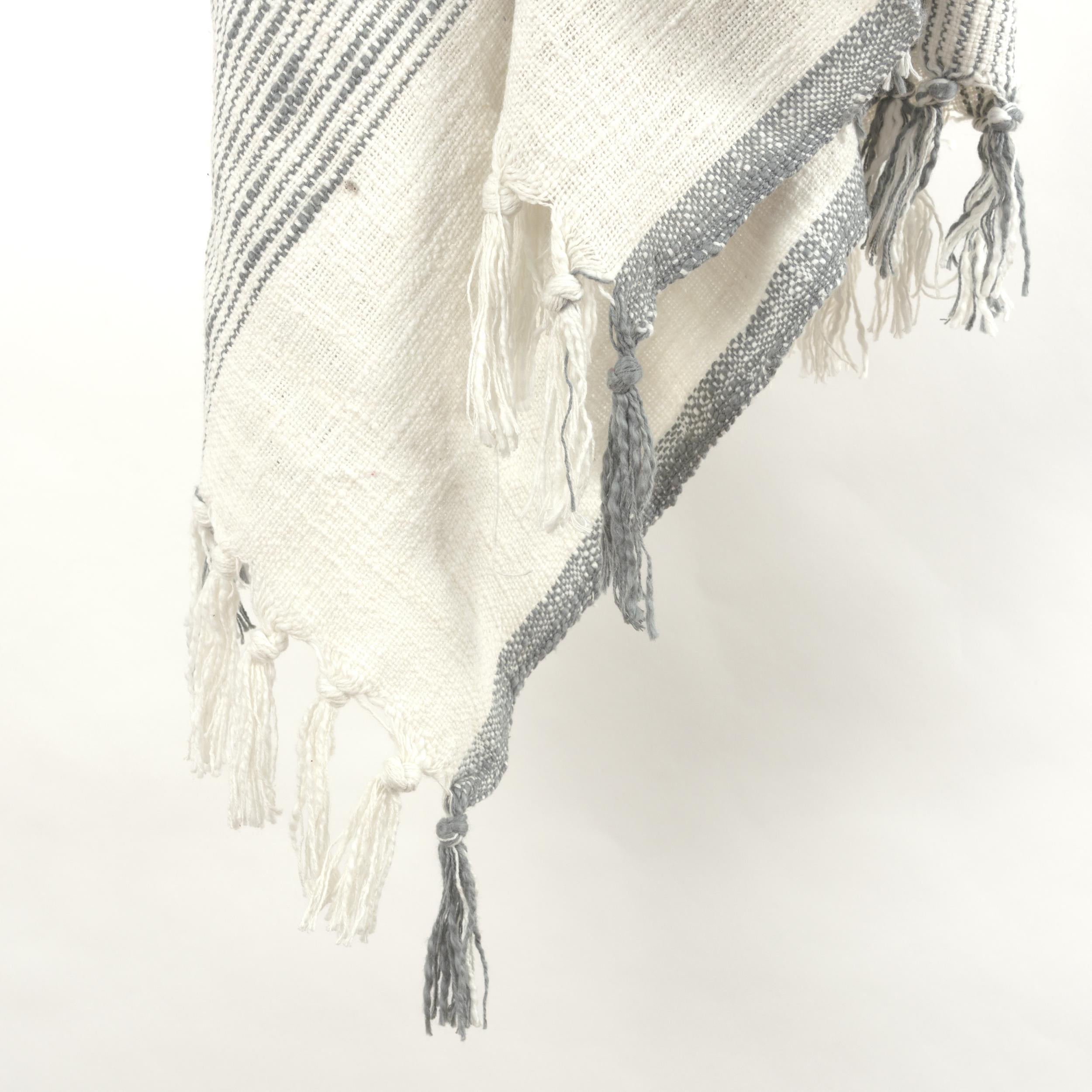 Stripe 100% Woven Textured Cotton Throw