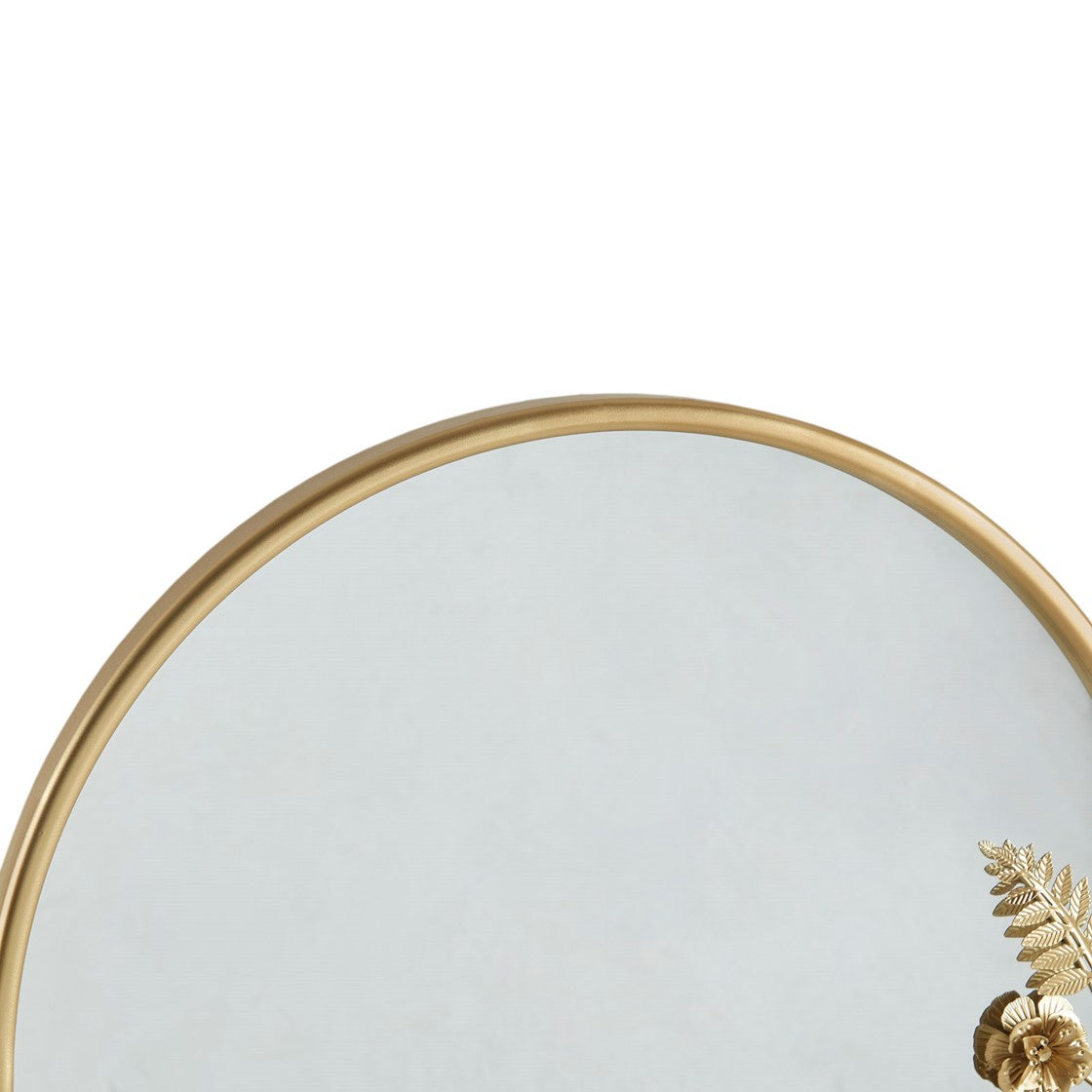 Arched Metal Floral Wall Mirror