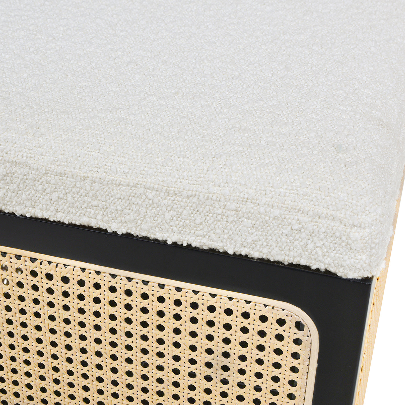 18" Cane Webbing Cube Ottoman