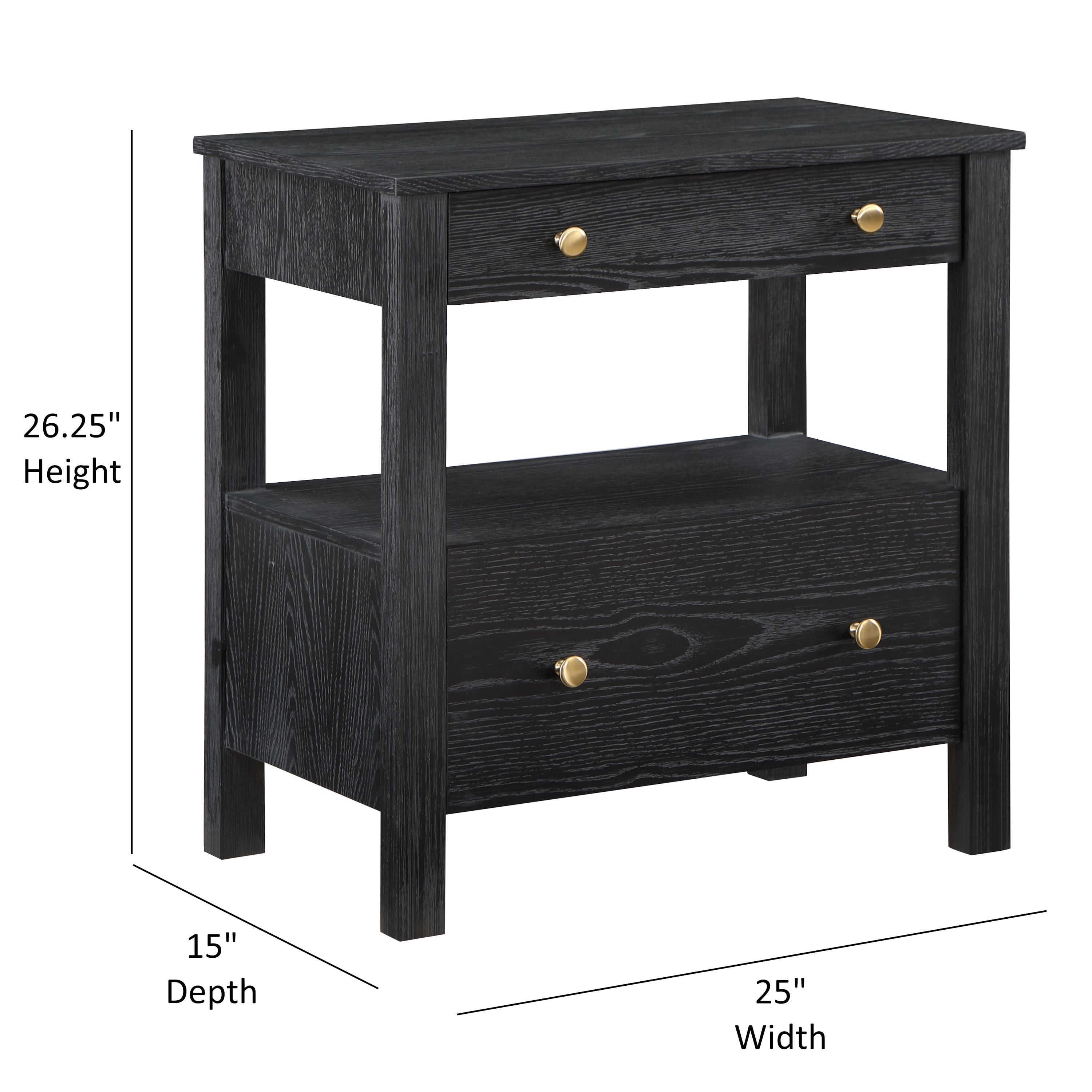 Danielle 2-Drawer Nightstand