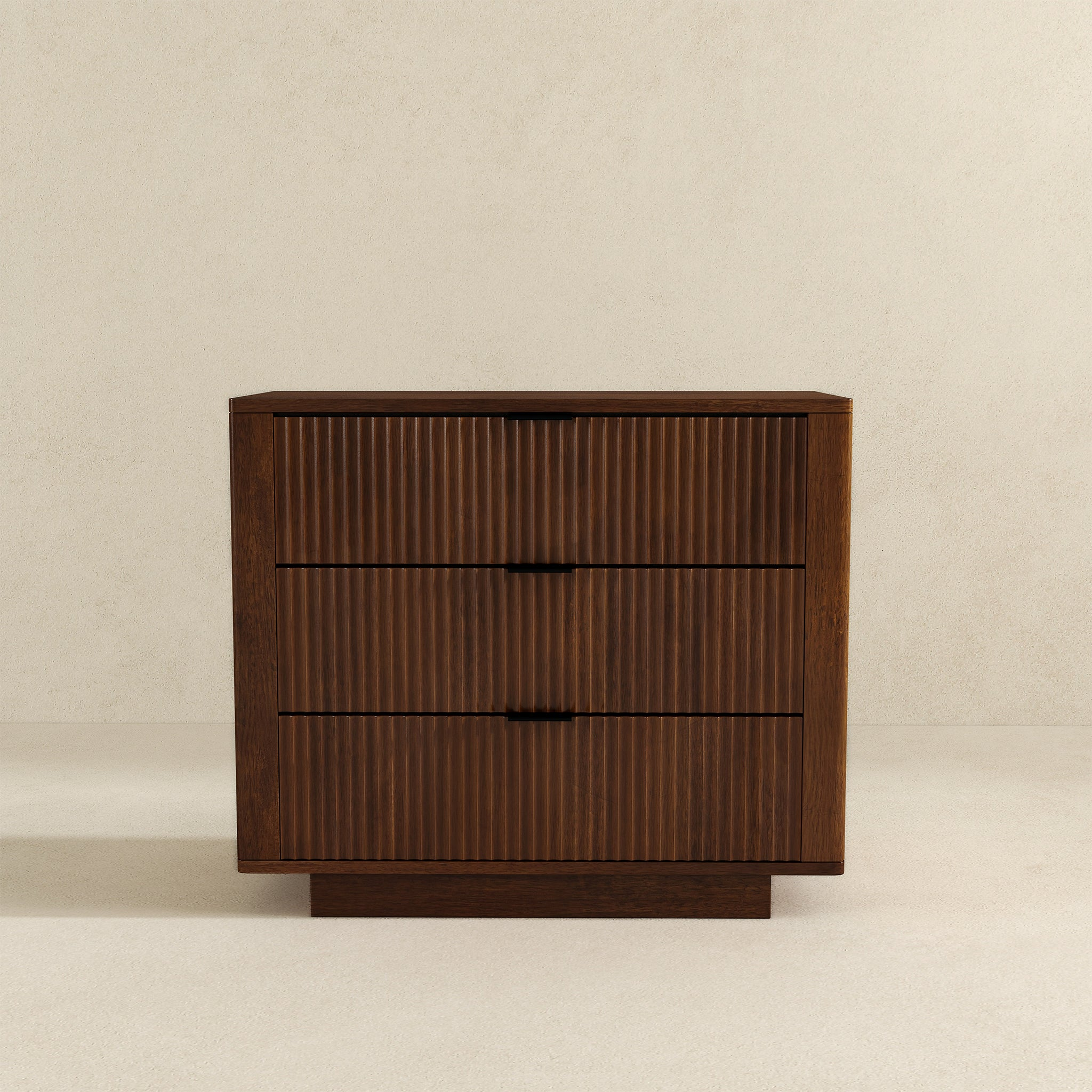 Castaway Nightstand with 3 Drawers and Decorative Knobs