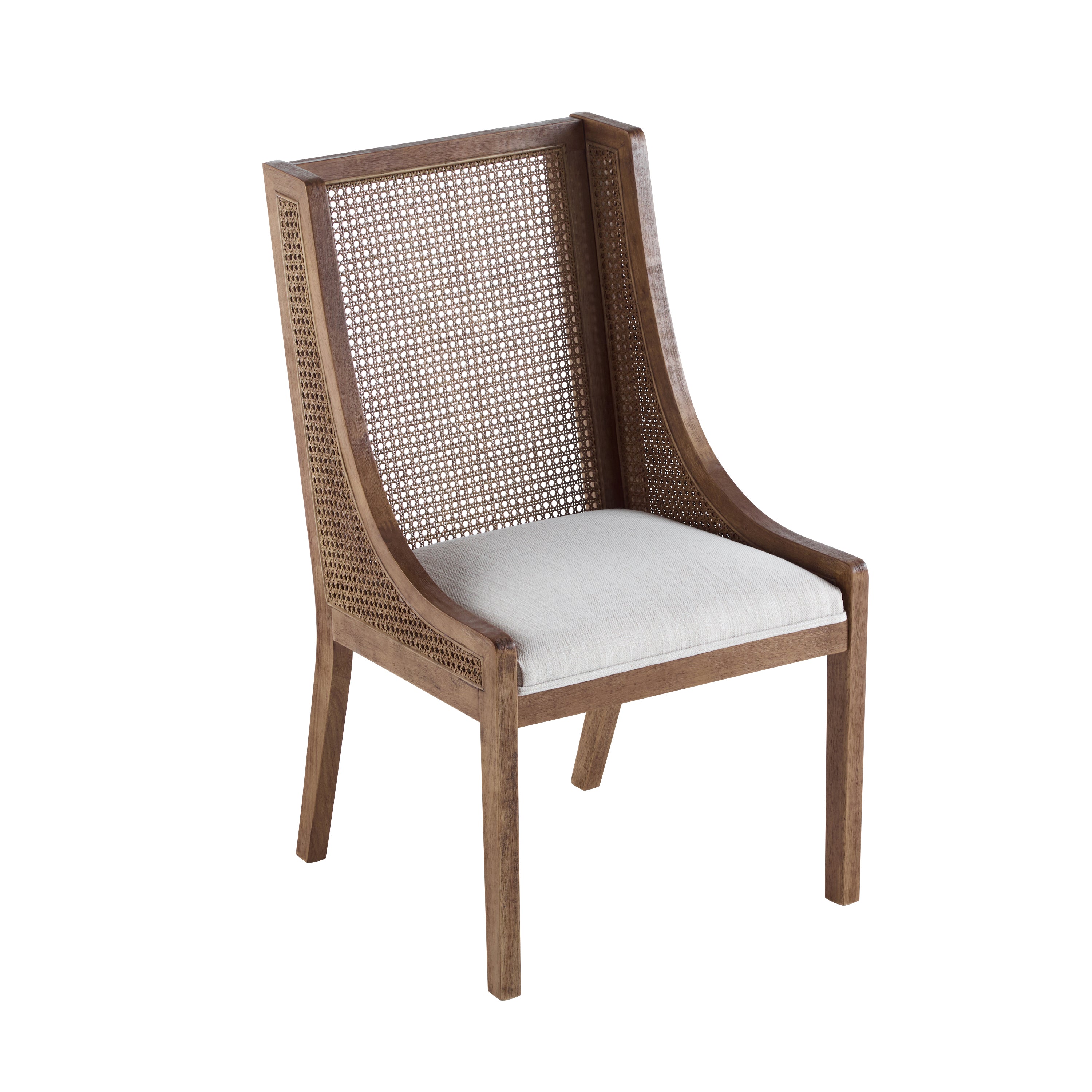 Rattan Wingback Dining Chair, Set of 2