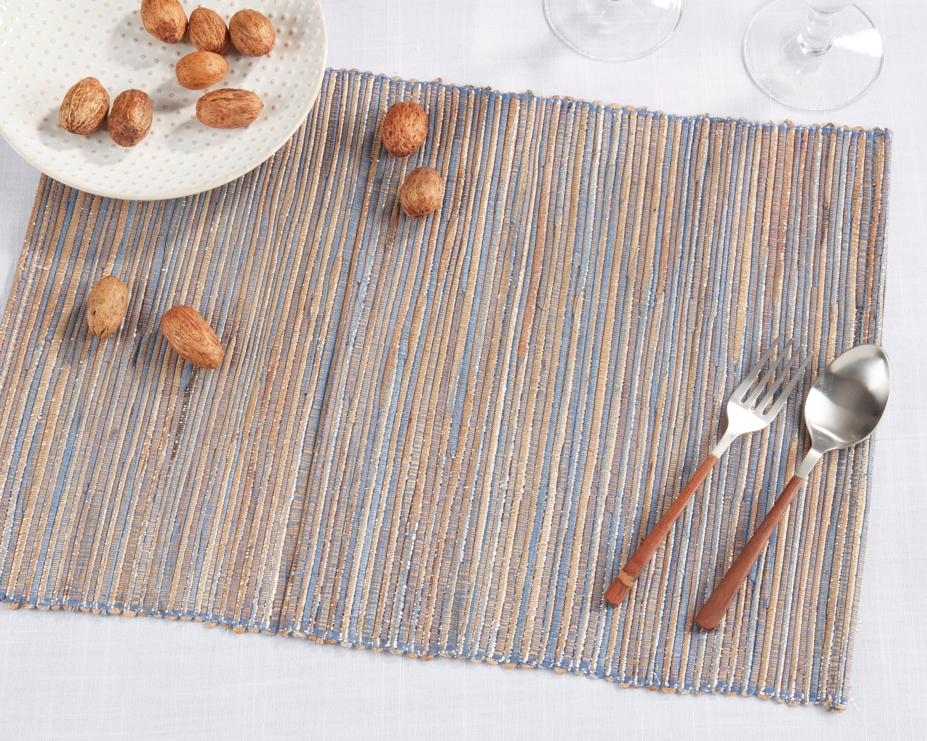 Shimmering Woven Nubby Table Placemat, Set of 4