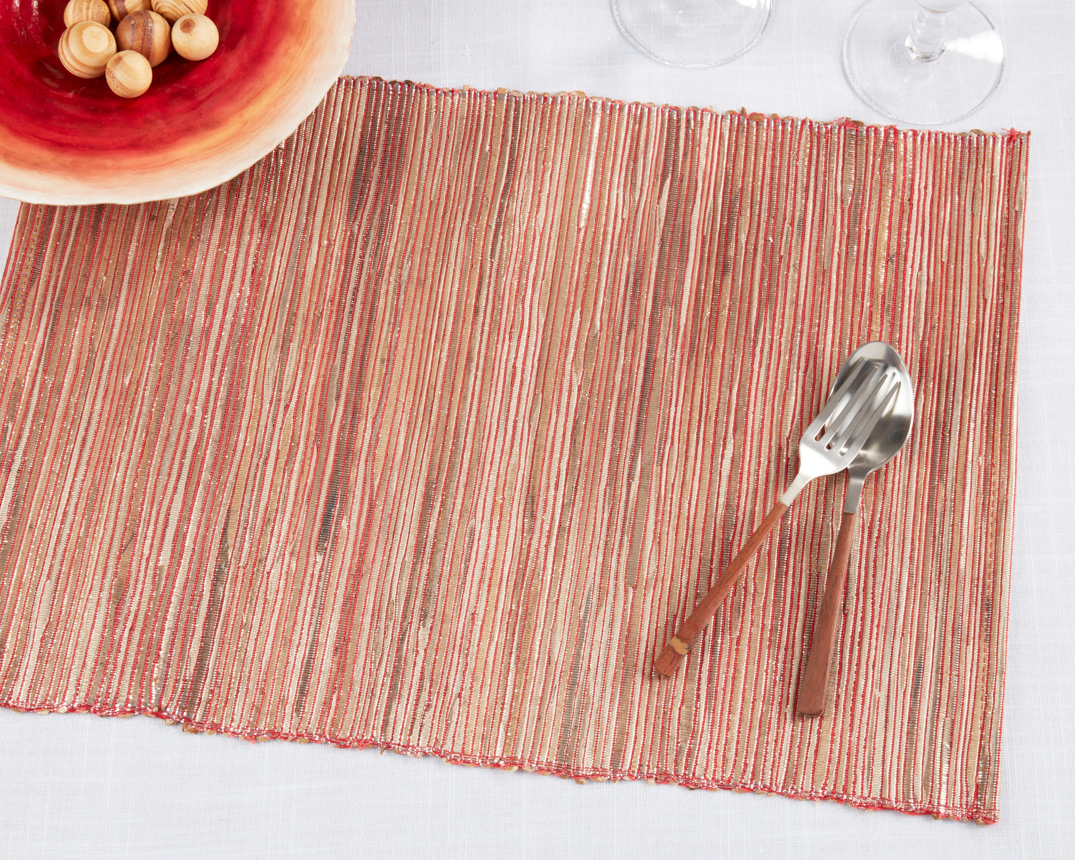 Shimmering Woven Nubby Table Placemat, Set of 4
