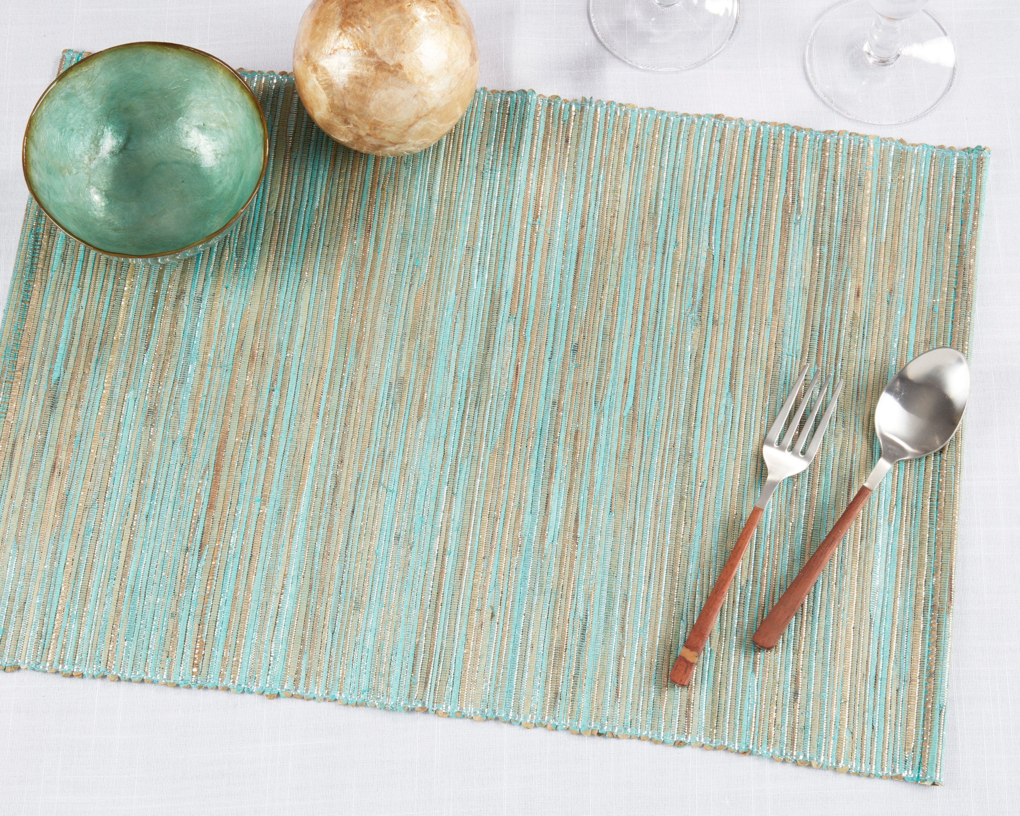 Shimmering Woven Nubby Table Placemat, Set of 4