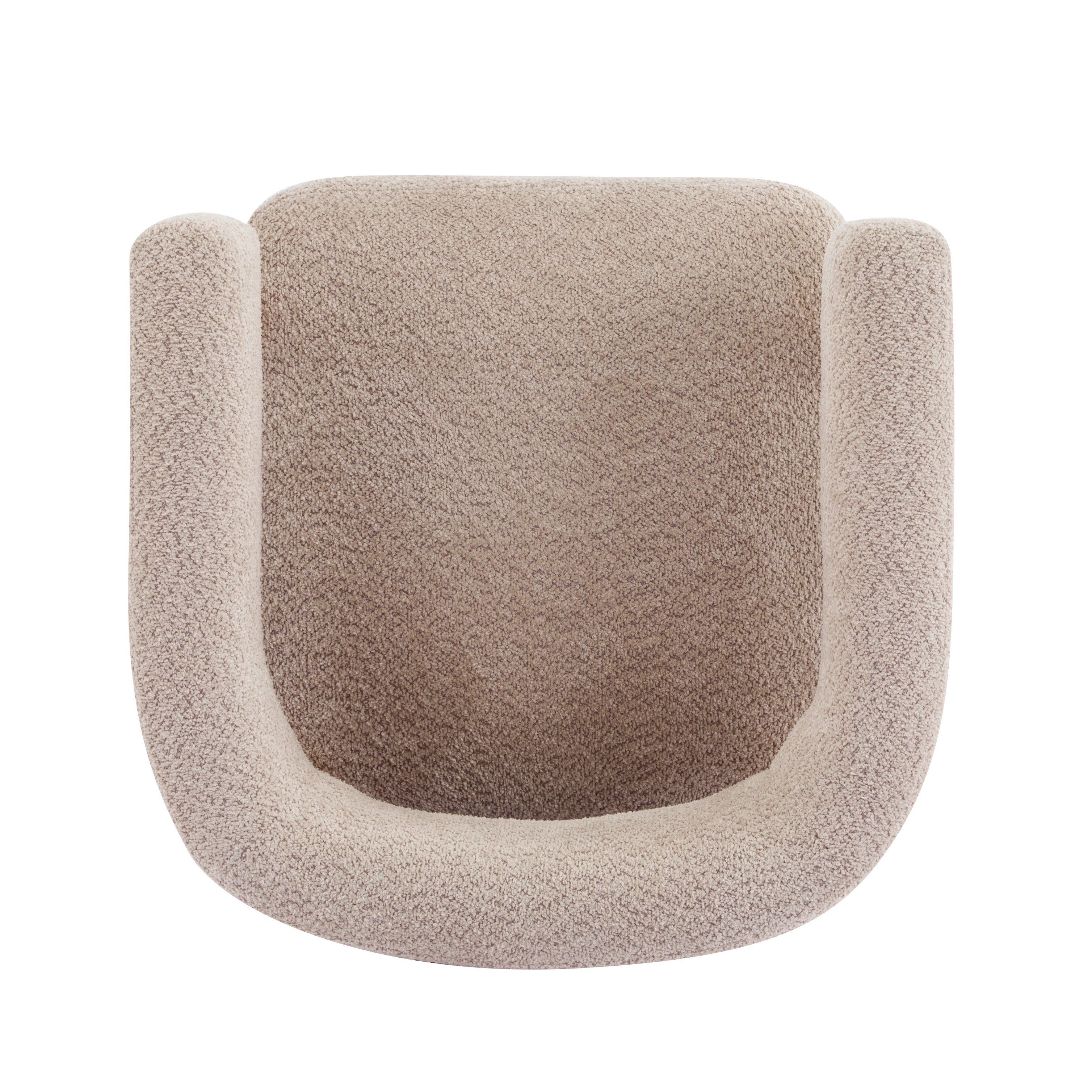 Boucle Upholstered Accent Arm Chair with Modern Wooden Frame