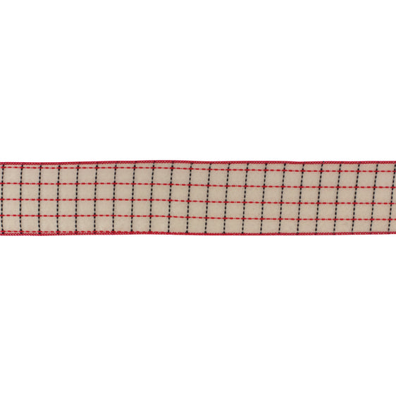 Tattersall Plaid Ribbon 2.5" x 10 Yds, Set of 6