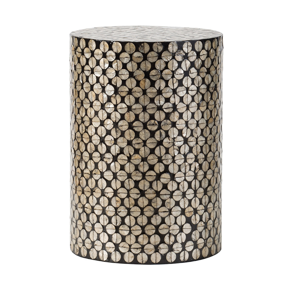 Cylindrical Capiz Side Table