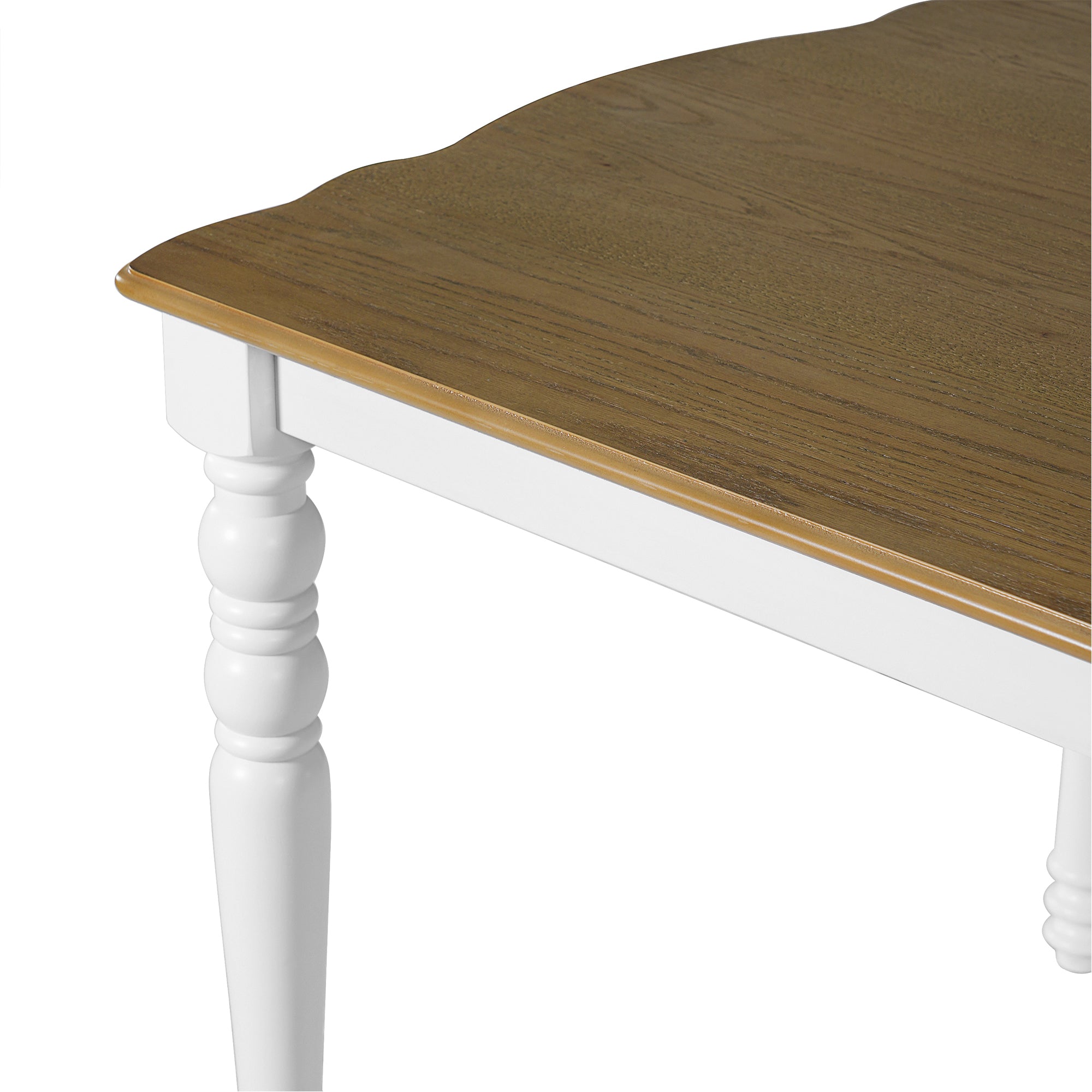 Rustic Farmhouse 7 Piece Dining Set with Turned Leg Extendable Dining Table