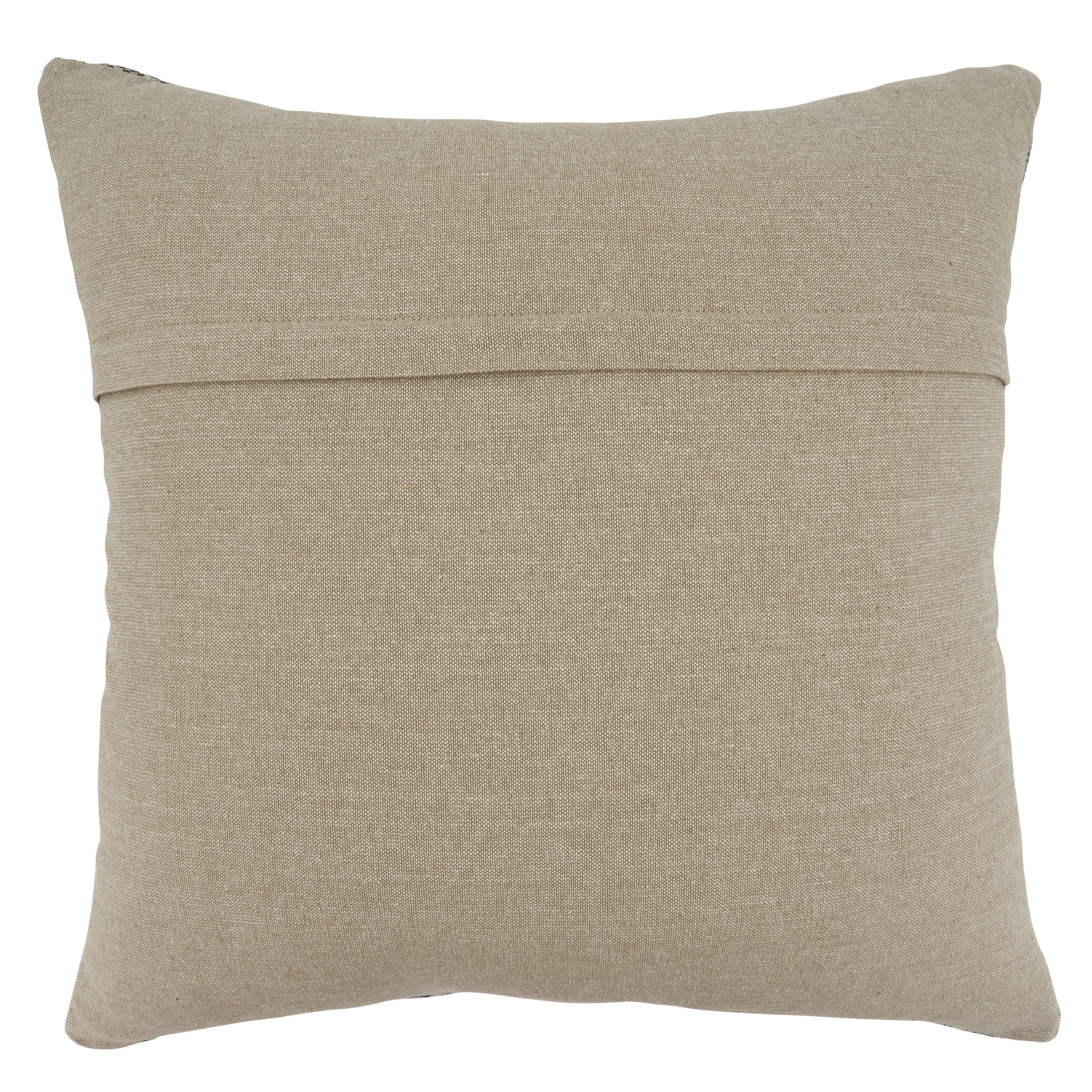 Squares Embroidered Poly Filled Throw Pillow