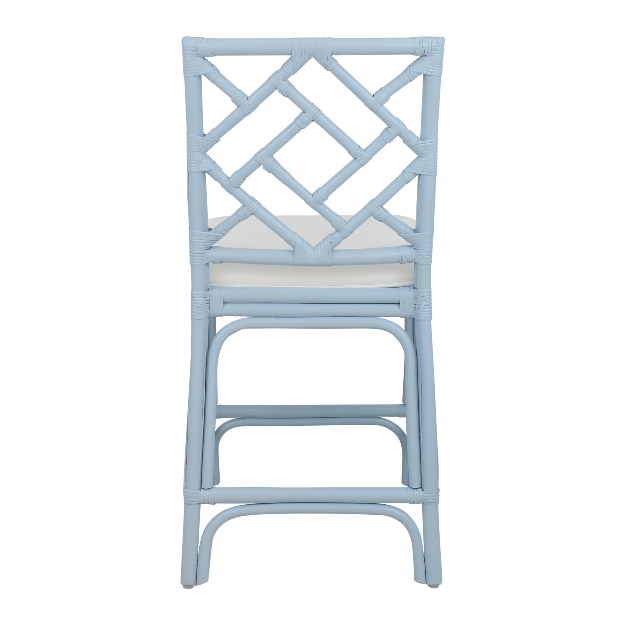 Chippendale Rattan Counter Stool Blue