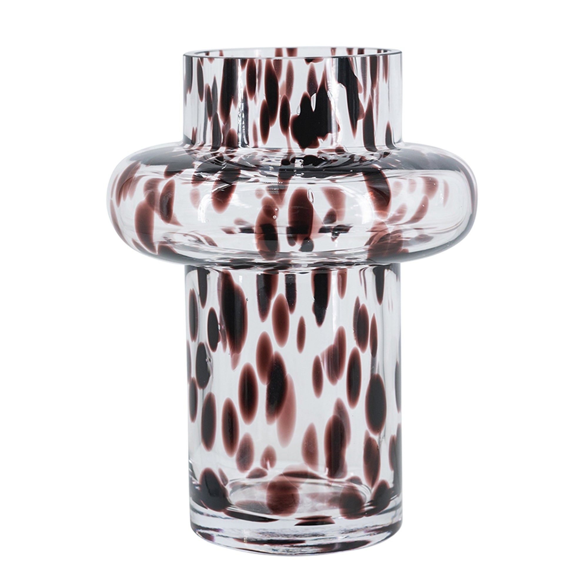 Tall Amber Spotted Glass Accent Vase