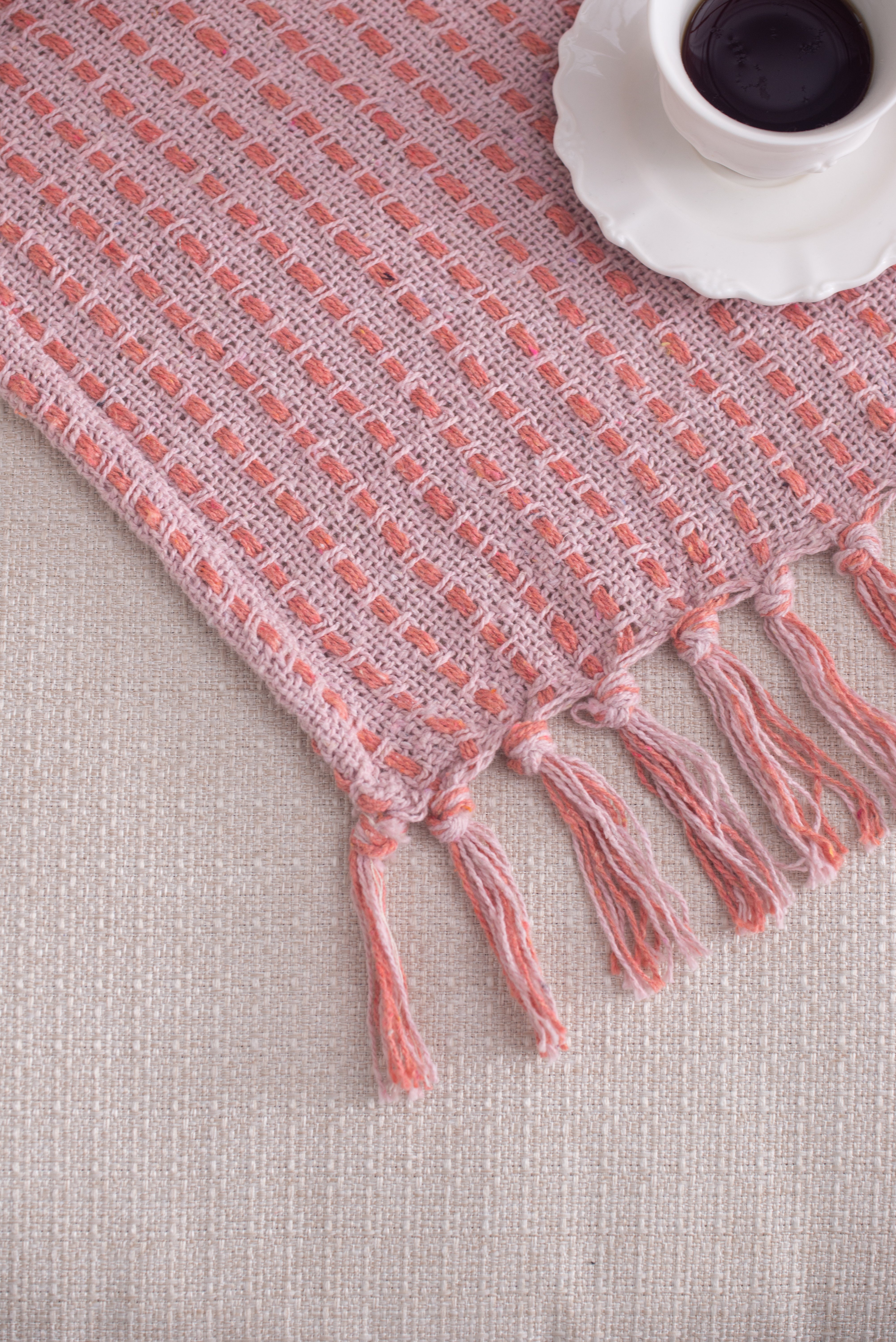 50x60' Decorative Pink Cotton Throw Blanket with Tassels, 2 Pack