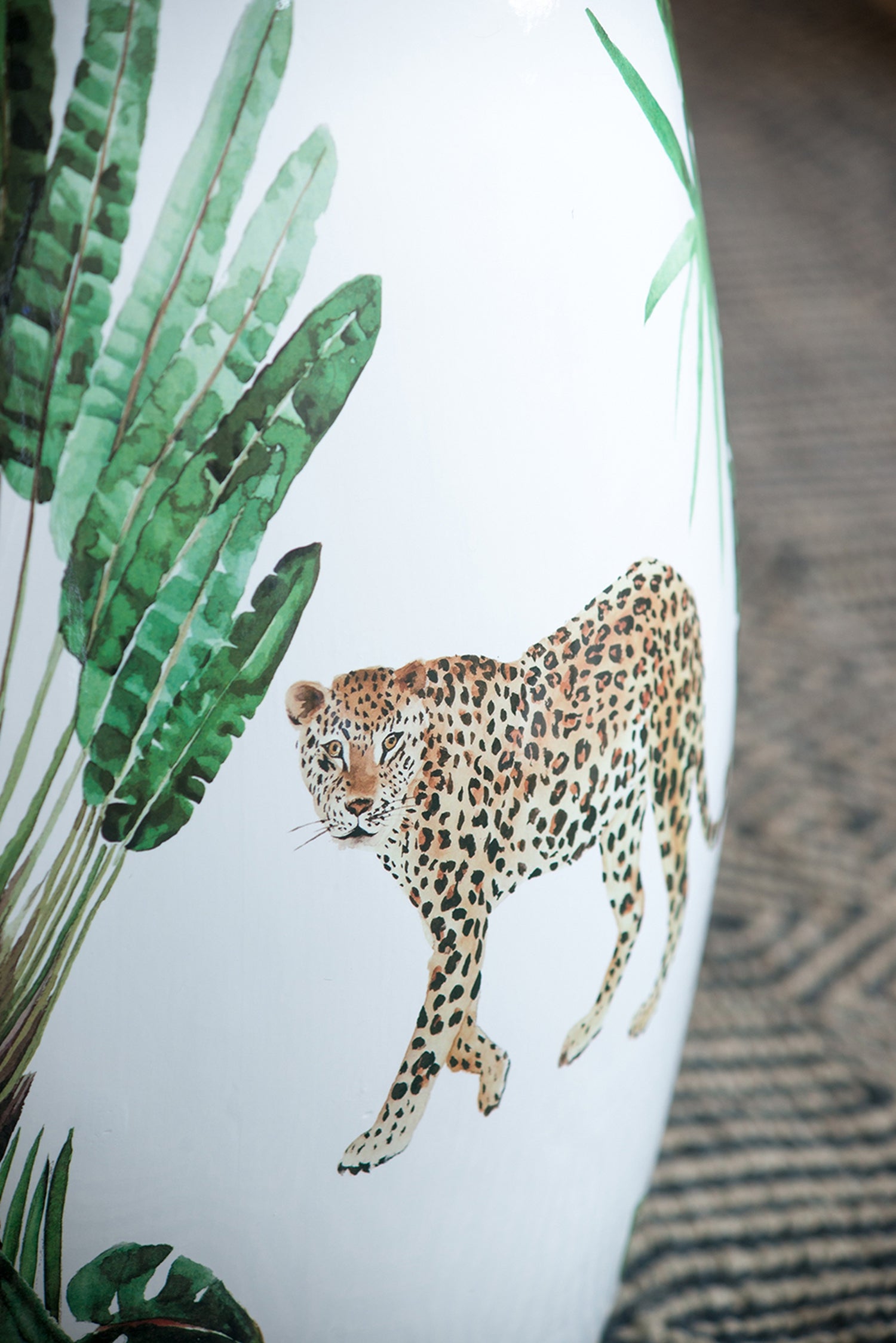 Jungle Ceramic Accent Garden Stool