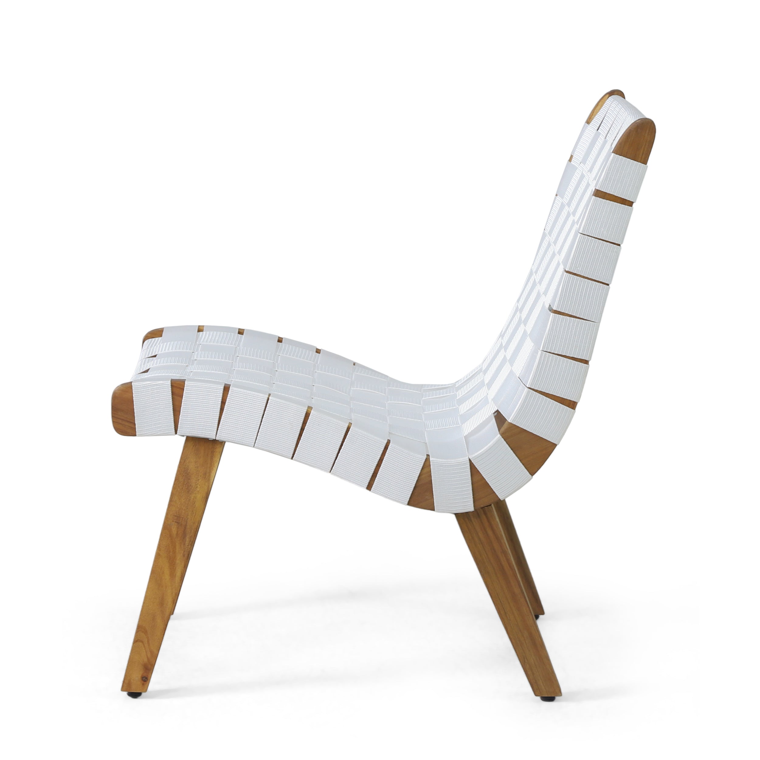 Delights Outdoor Lounge Chair with Rope Weave Design and Wood Frame, Set of 2