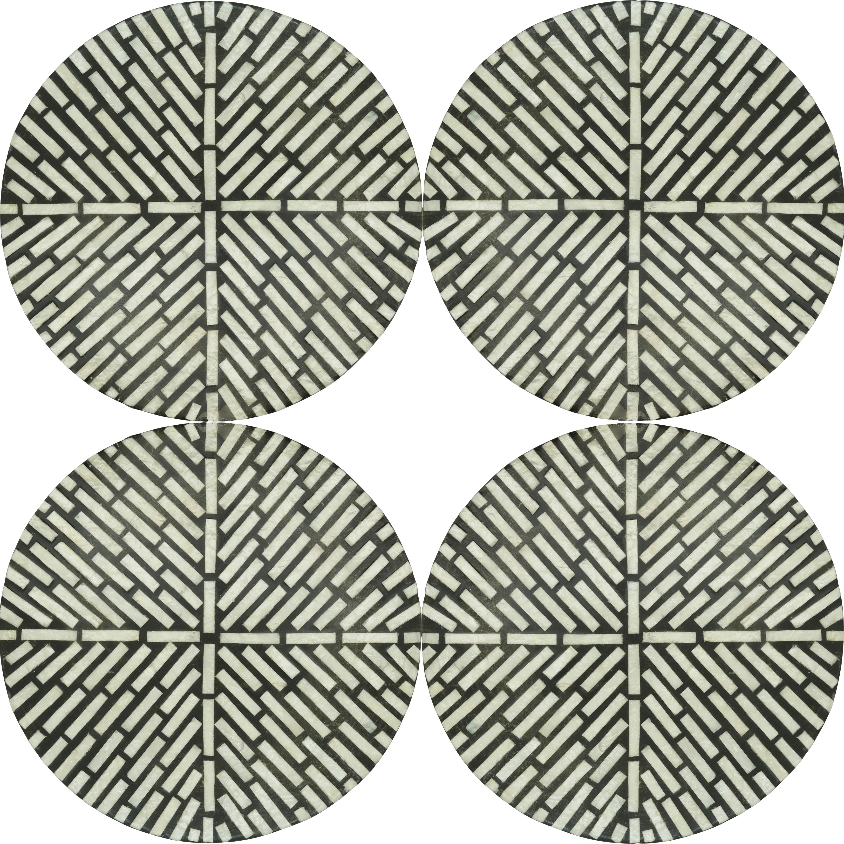 Geometric Capiz Table Placemats, Set of 4