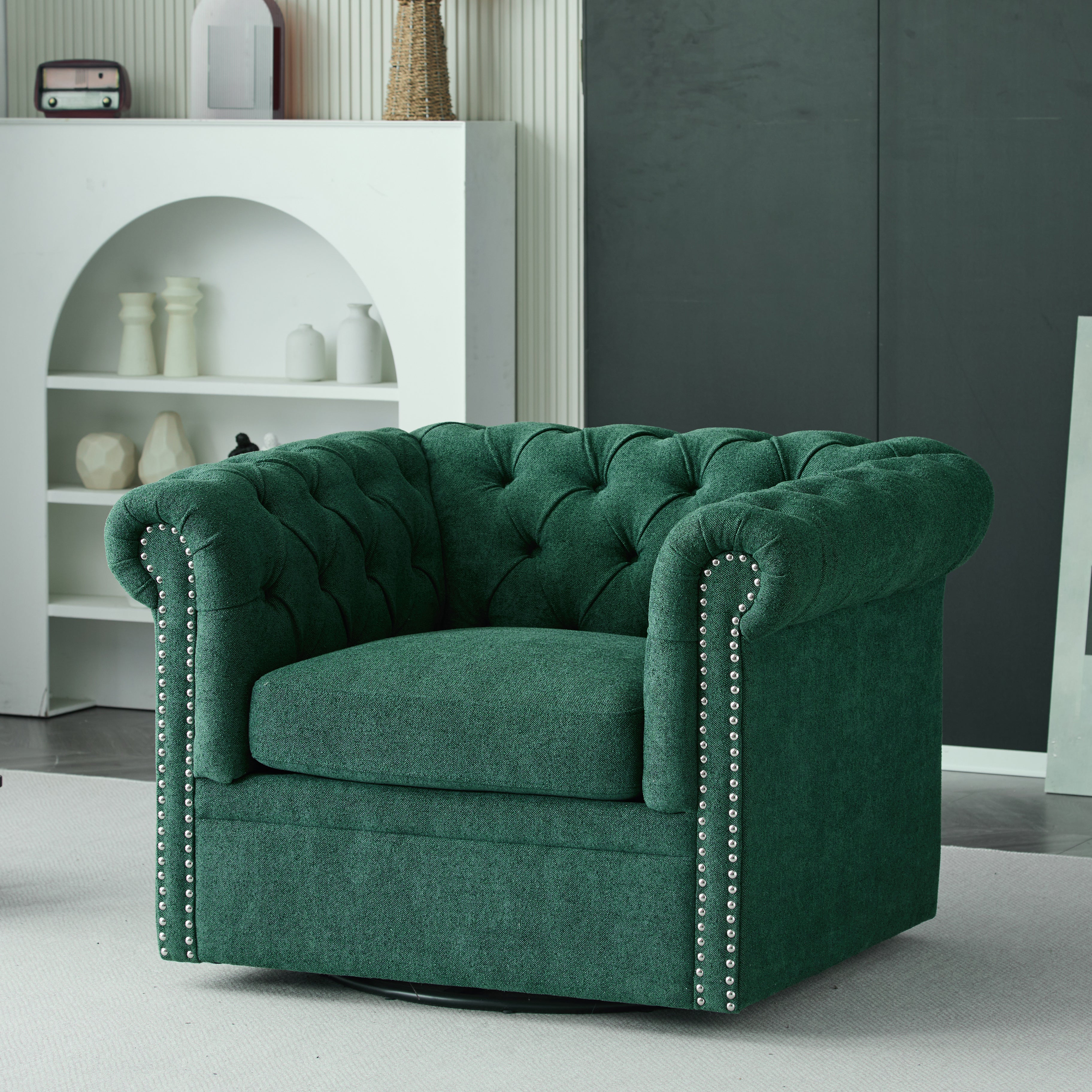 Chesterfield Swivel Club Accent Chair
