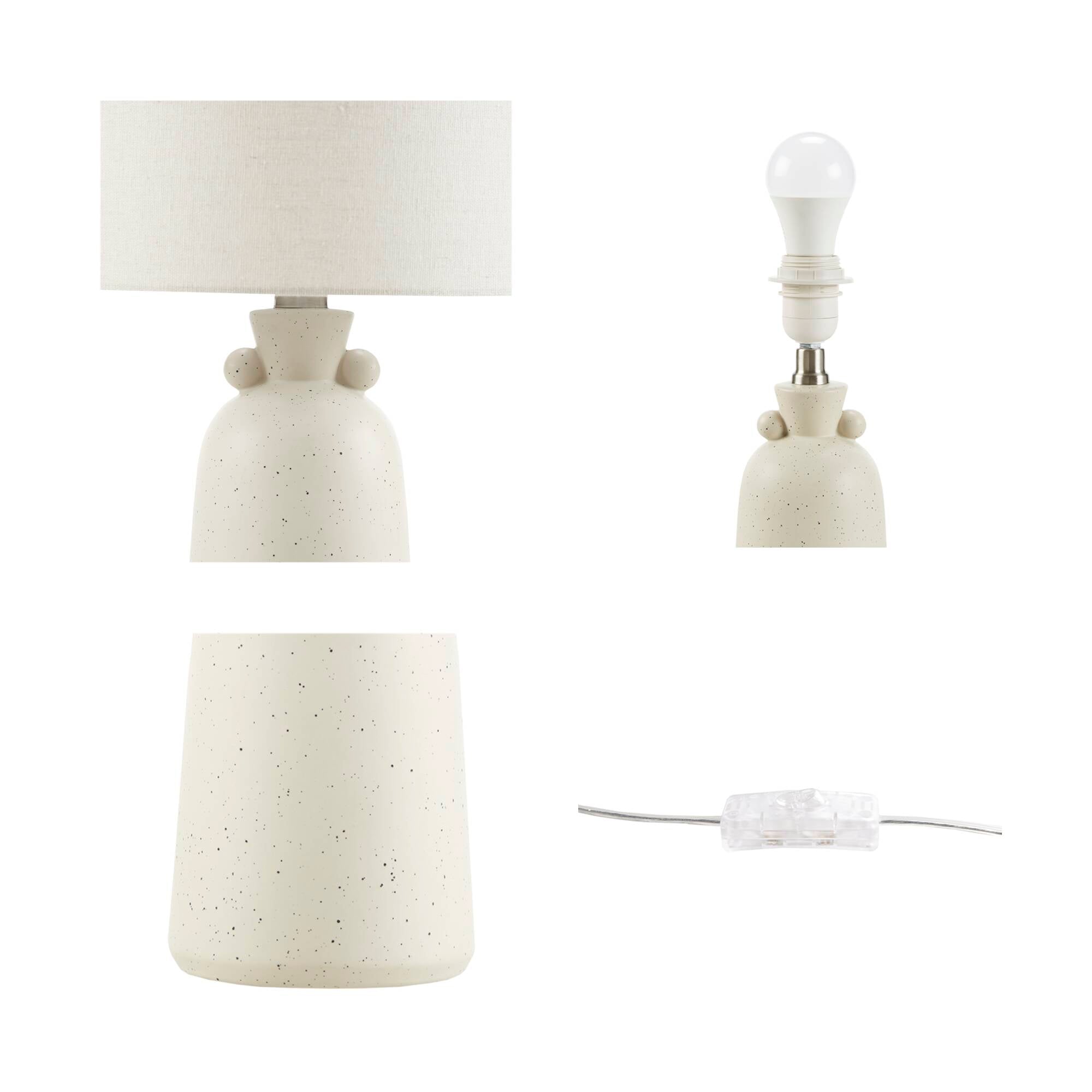 16" Ceramic Table Lamp with Drum Shade