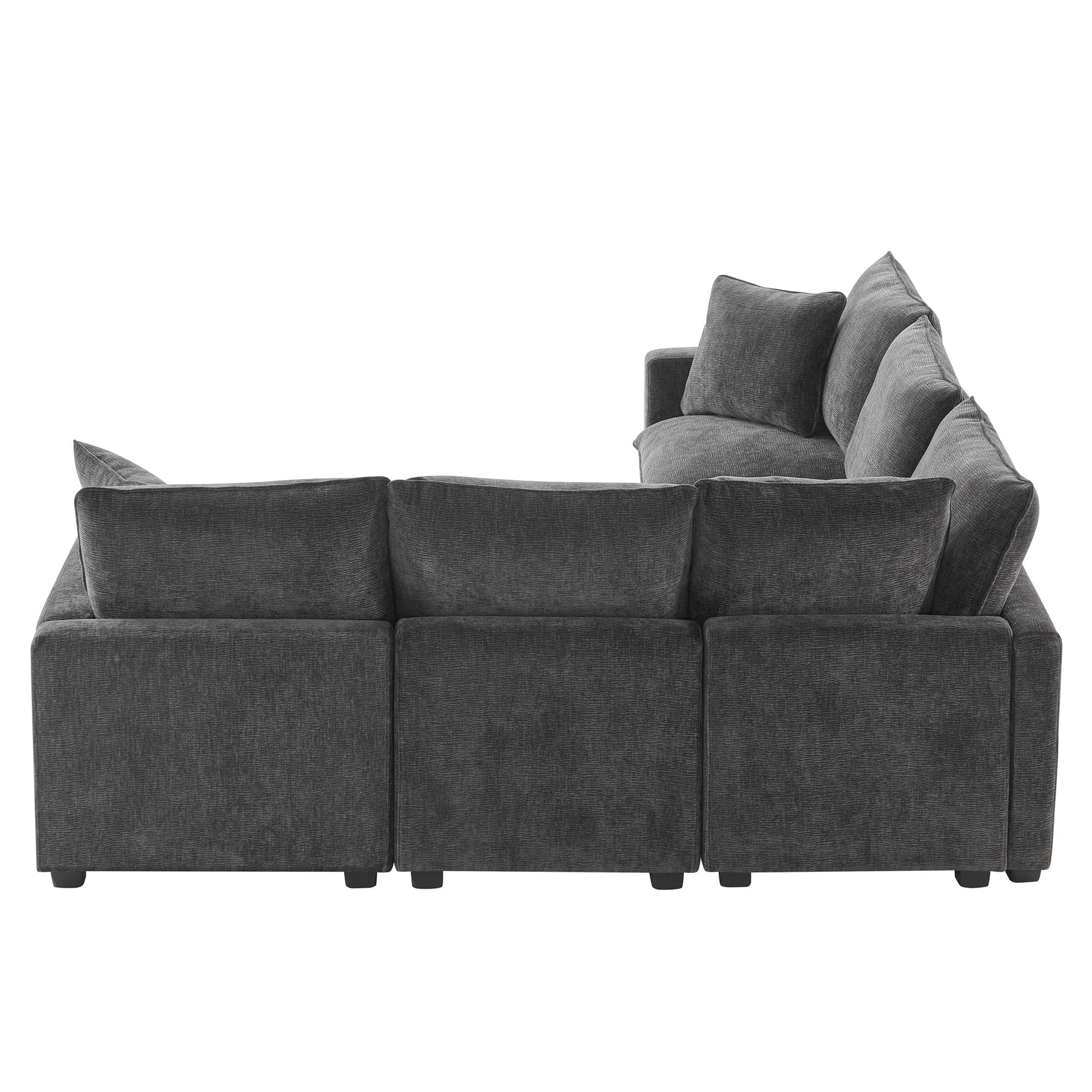 Chenille Modular L-Shape Sofa, Seats 5
