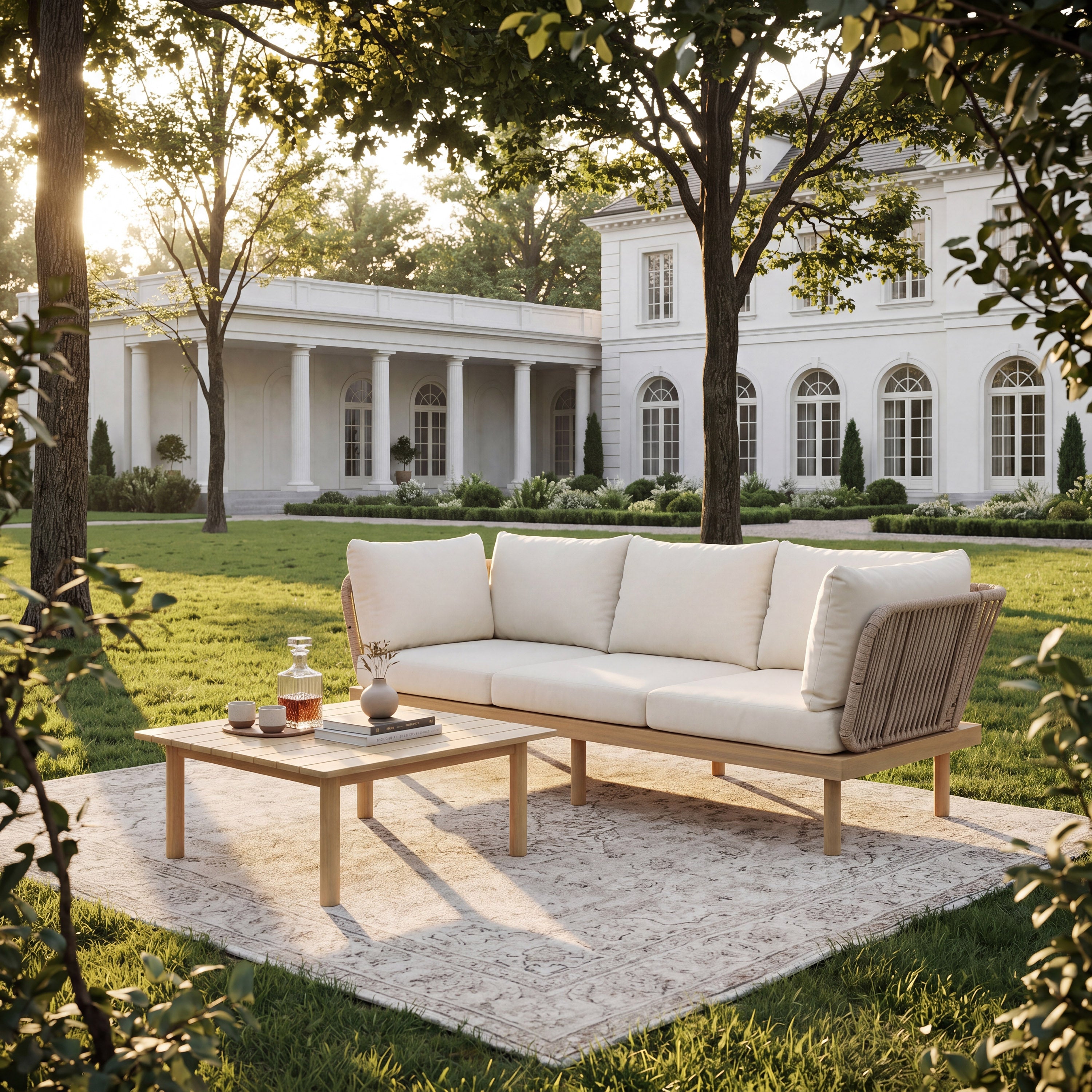 Sebastian 4-Piece Acacia Wood Outdoor Sofa Set
