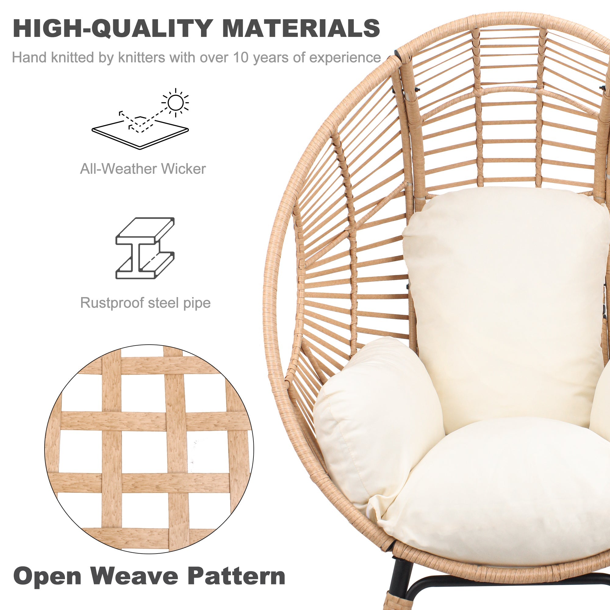 New Style PE Wicker Weaving Patio Egg Chair