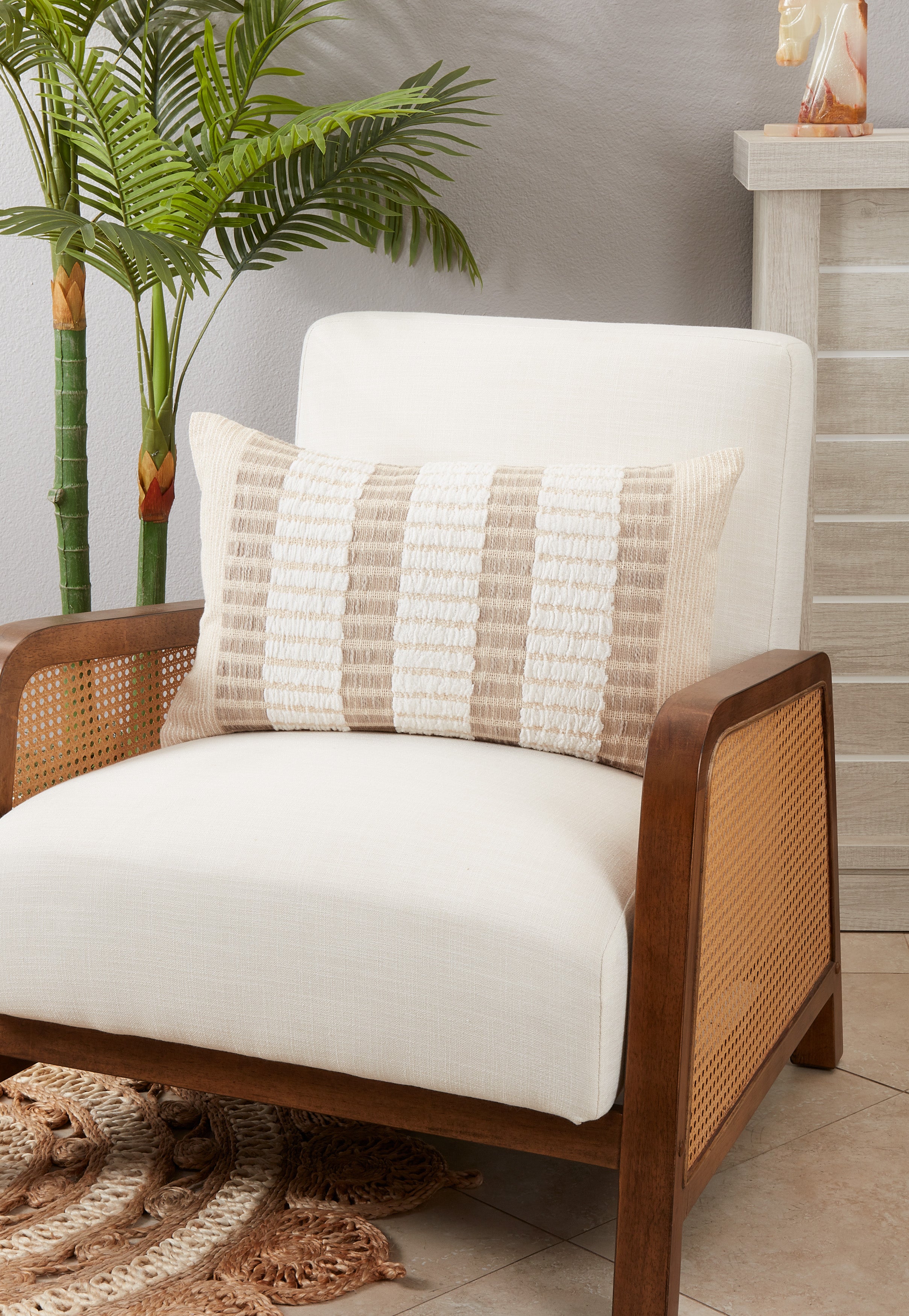 Classic Charm Stripe Poly Filled Throw Pillow