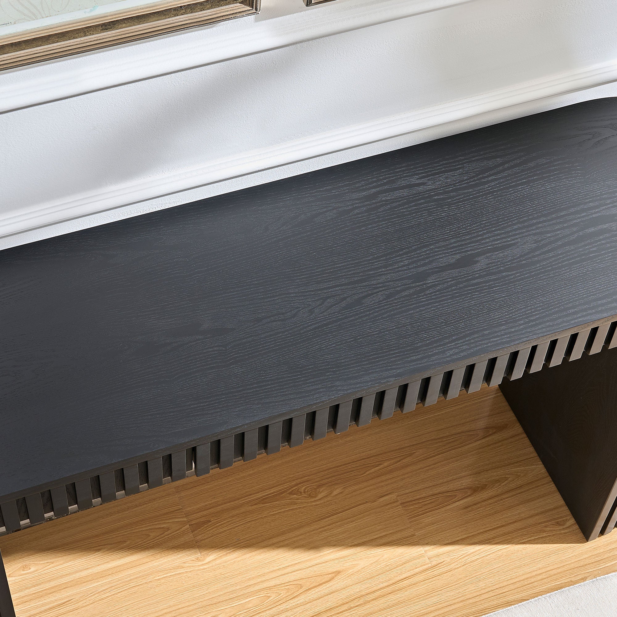 Mariposa Console Table with Drawer and Unique Vertical Stripe Design