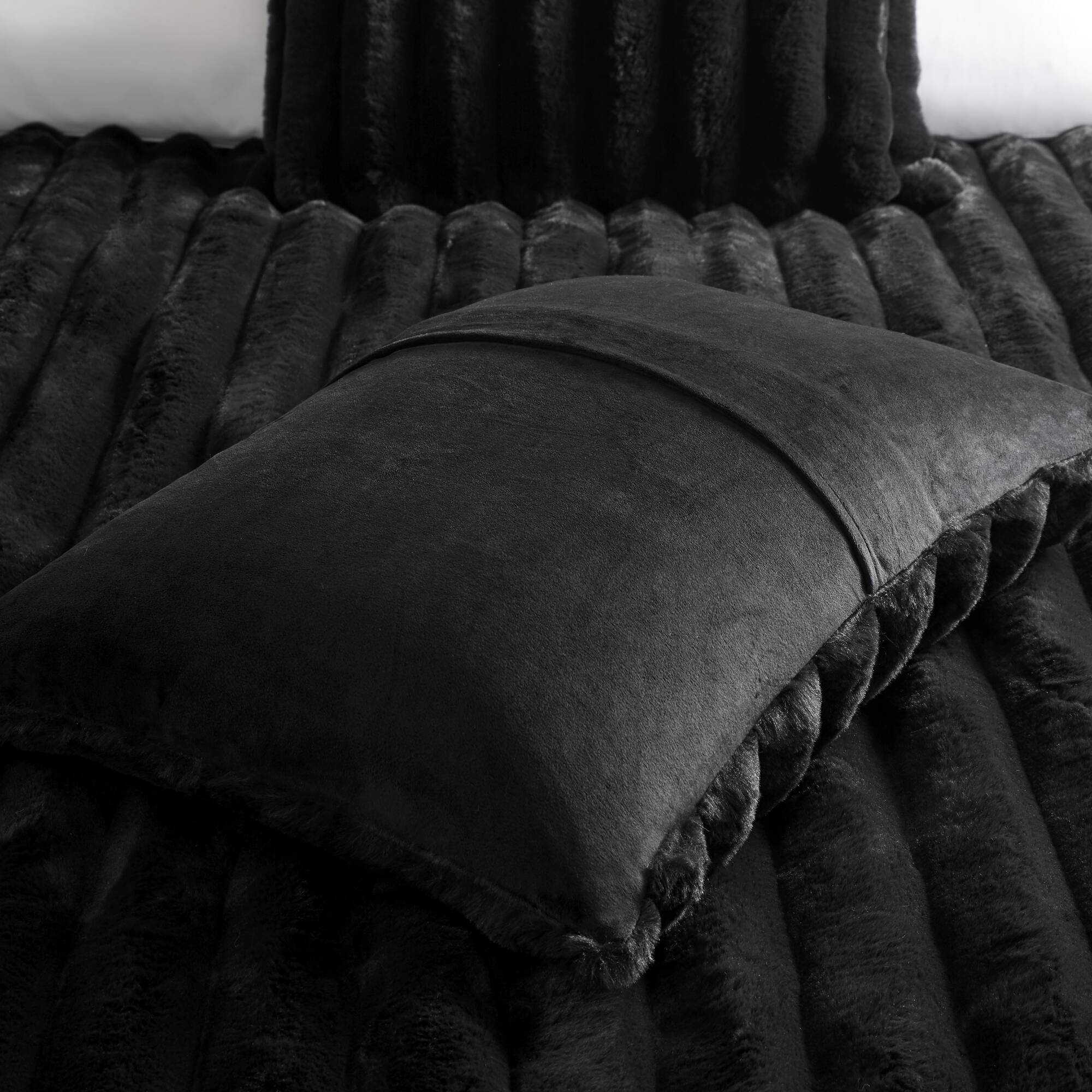 Ultrasoft Faux Fur Ribbed Comforter Set