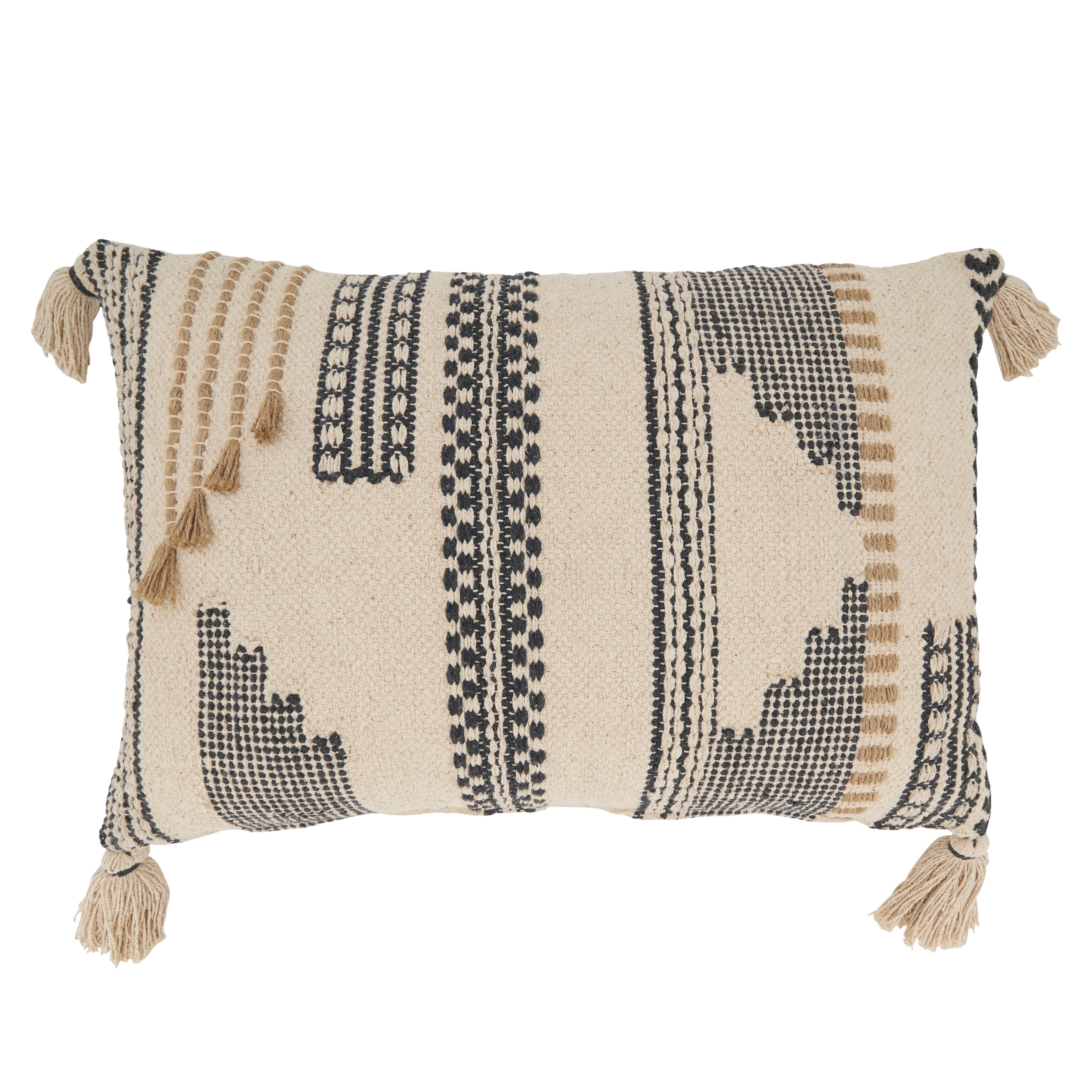 Geometric Harmony Stitch Poly Filled Throw Pillow