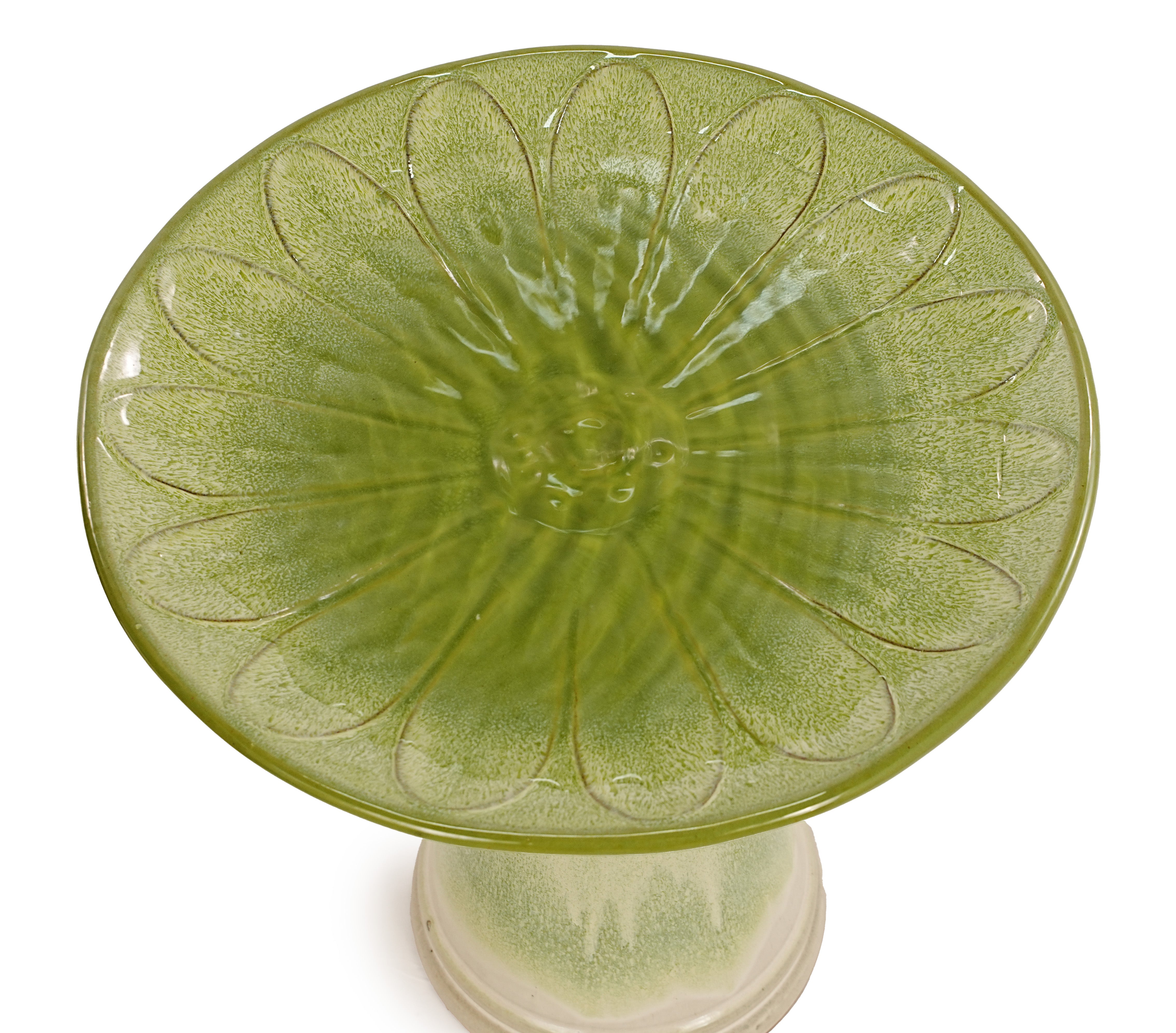 Handmade Green Gradient Glaze Ceramic Bird Bath