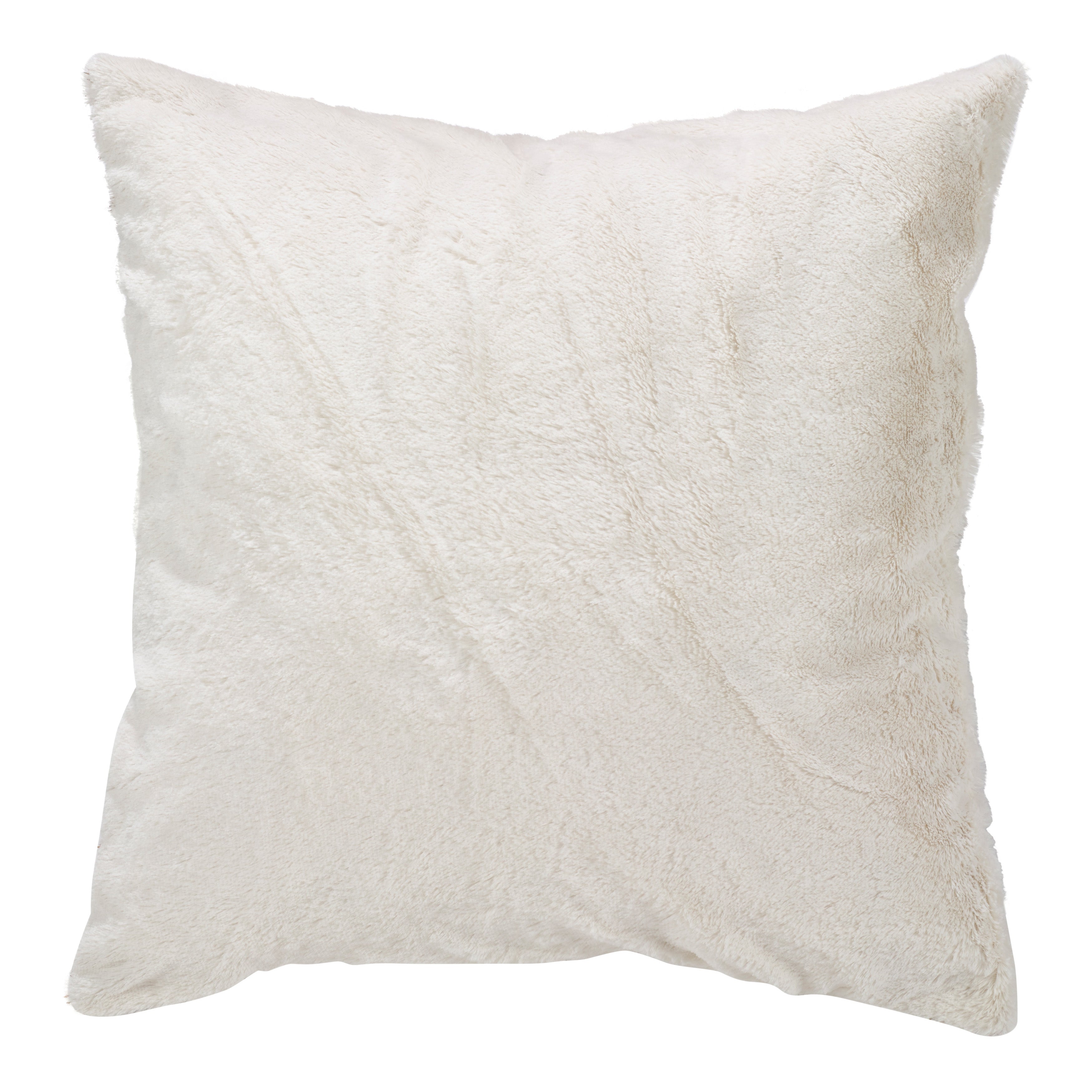 Faux Fur With Brushed Metallic Foil Print Down Filled Throw Pillow