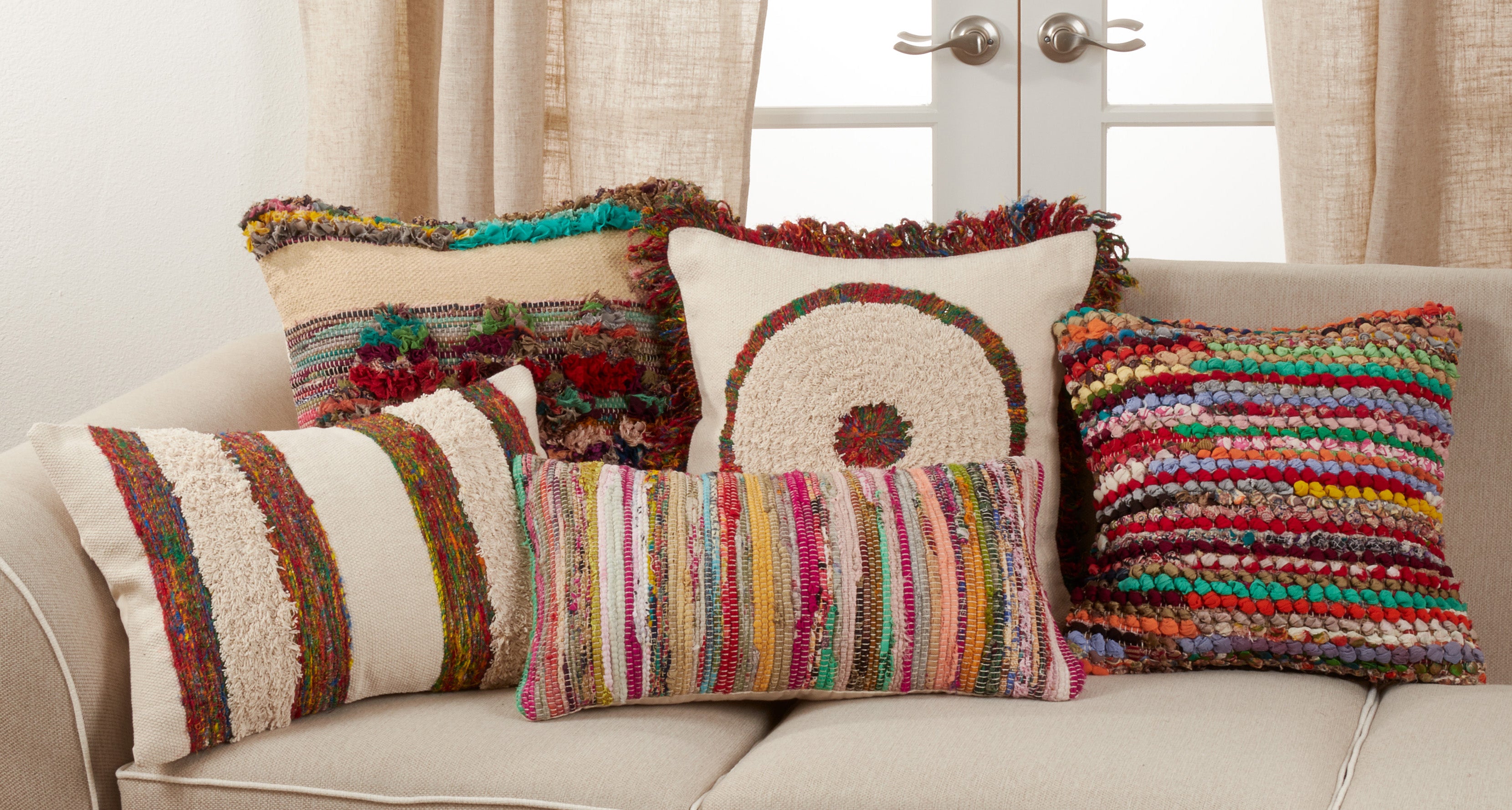 Boho Stripe Throw Pillow