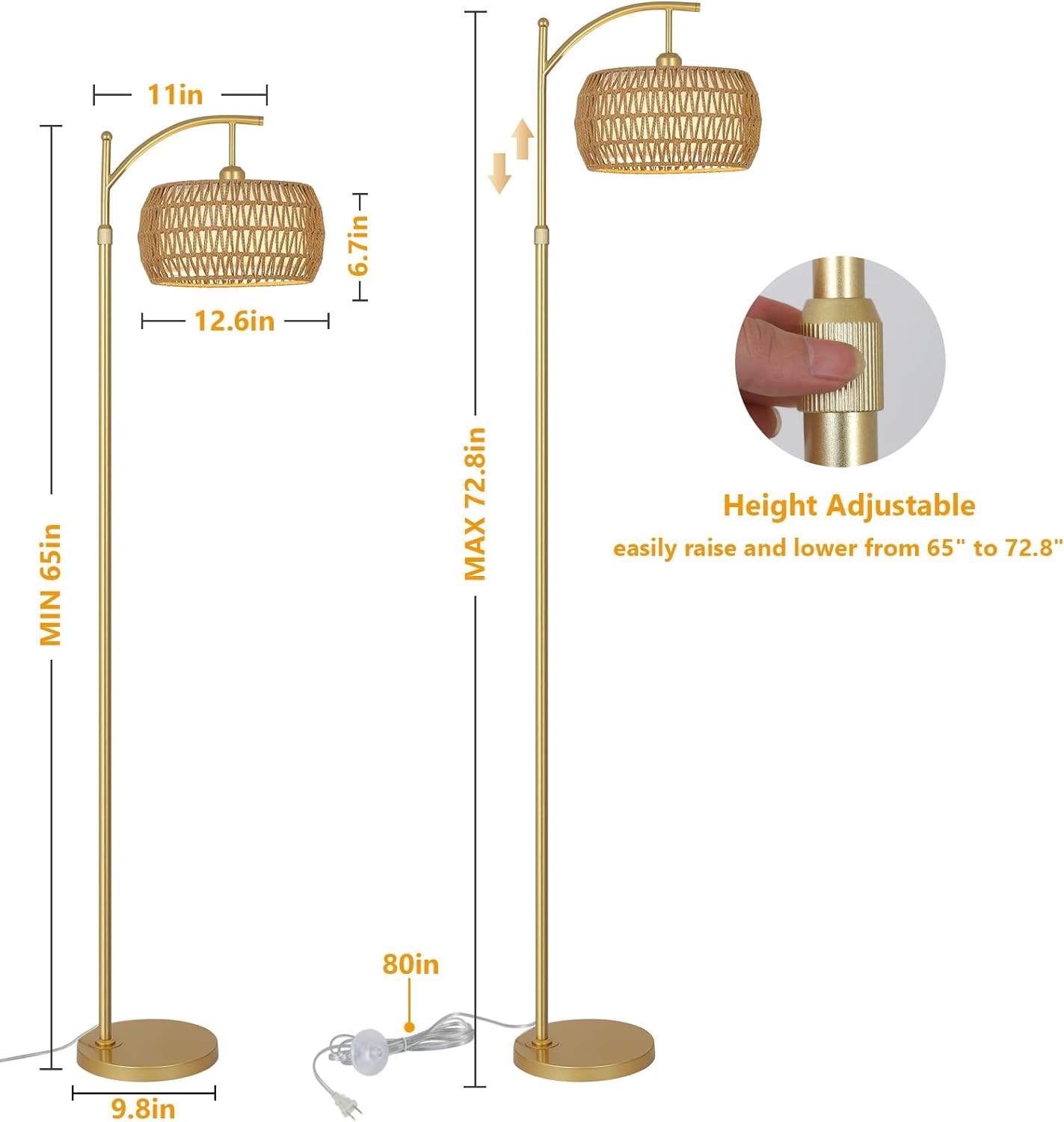 Ataraxis Floor Lamp with 3 Color Temperatures and Double Drum Shade