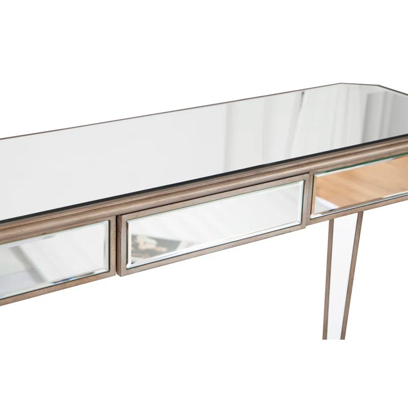 Mirror Console Table with 3 Drawers