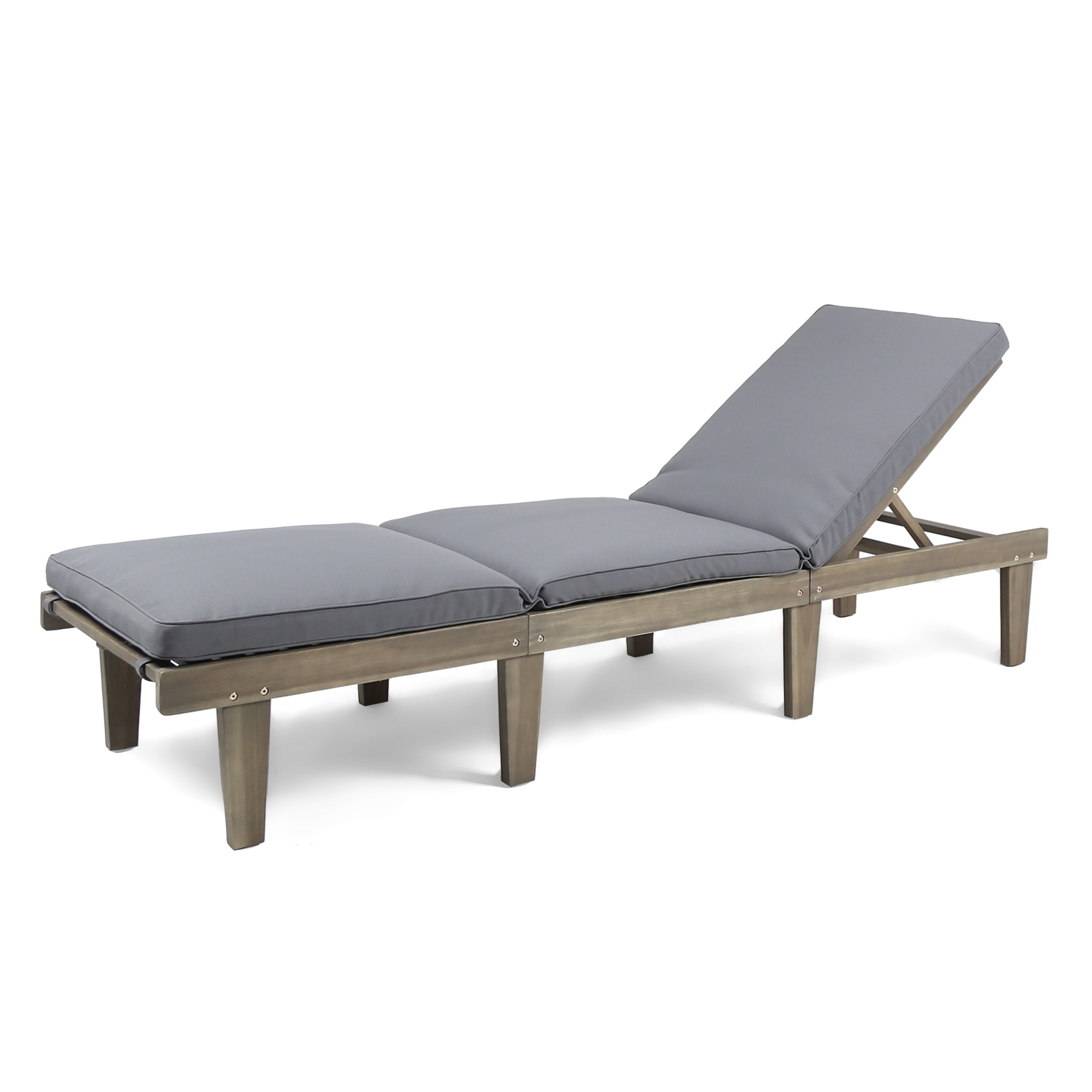 Ariana Acacia Wood Chaise Lounge with Cushion