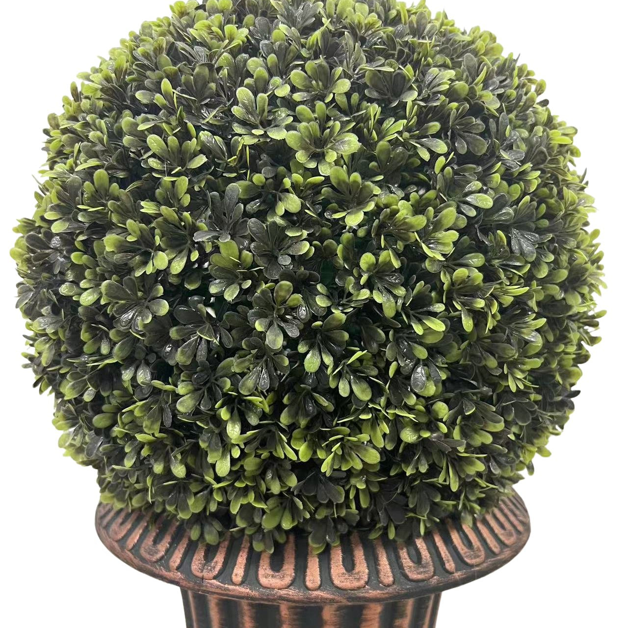 24" Ball Topiary Faux Plant in Pedestal Pot - Outdoor Decor