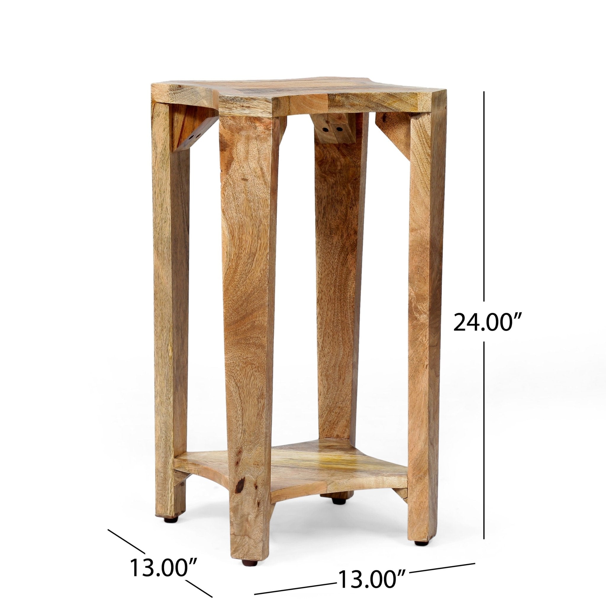24" Wood Side Table with Open Shelf - Side Tables