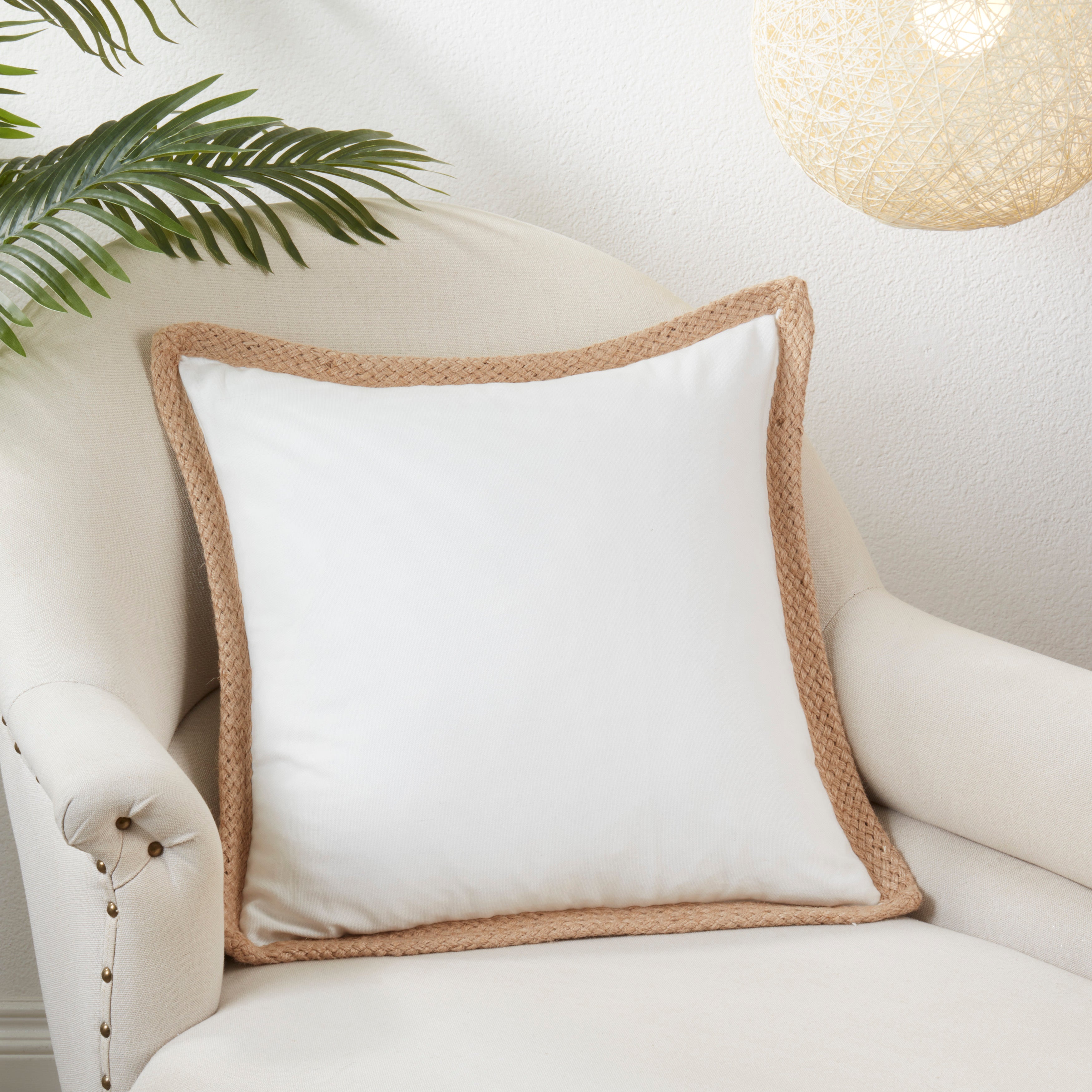 Jute-Braided Down Filled Throw Pillow